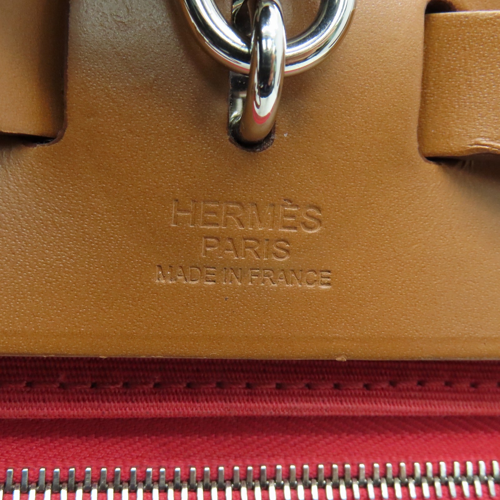 HERMES 帆布Herbag PM銀扣手挽肩背兩用袋粉紅色