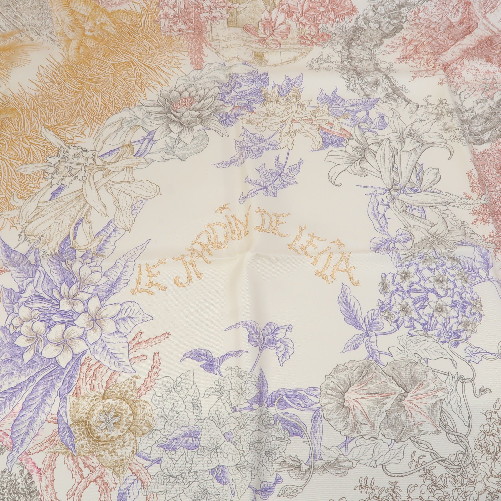 HERMES 絲質90x90 Scarf絲巾米色
