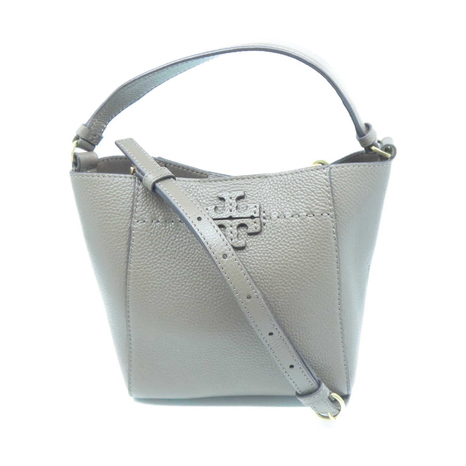 Tory Burch 牛皮皮革2 Way Shoulder Bag金扣手挽肩背兩用袋灰色