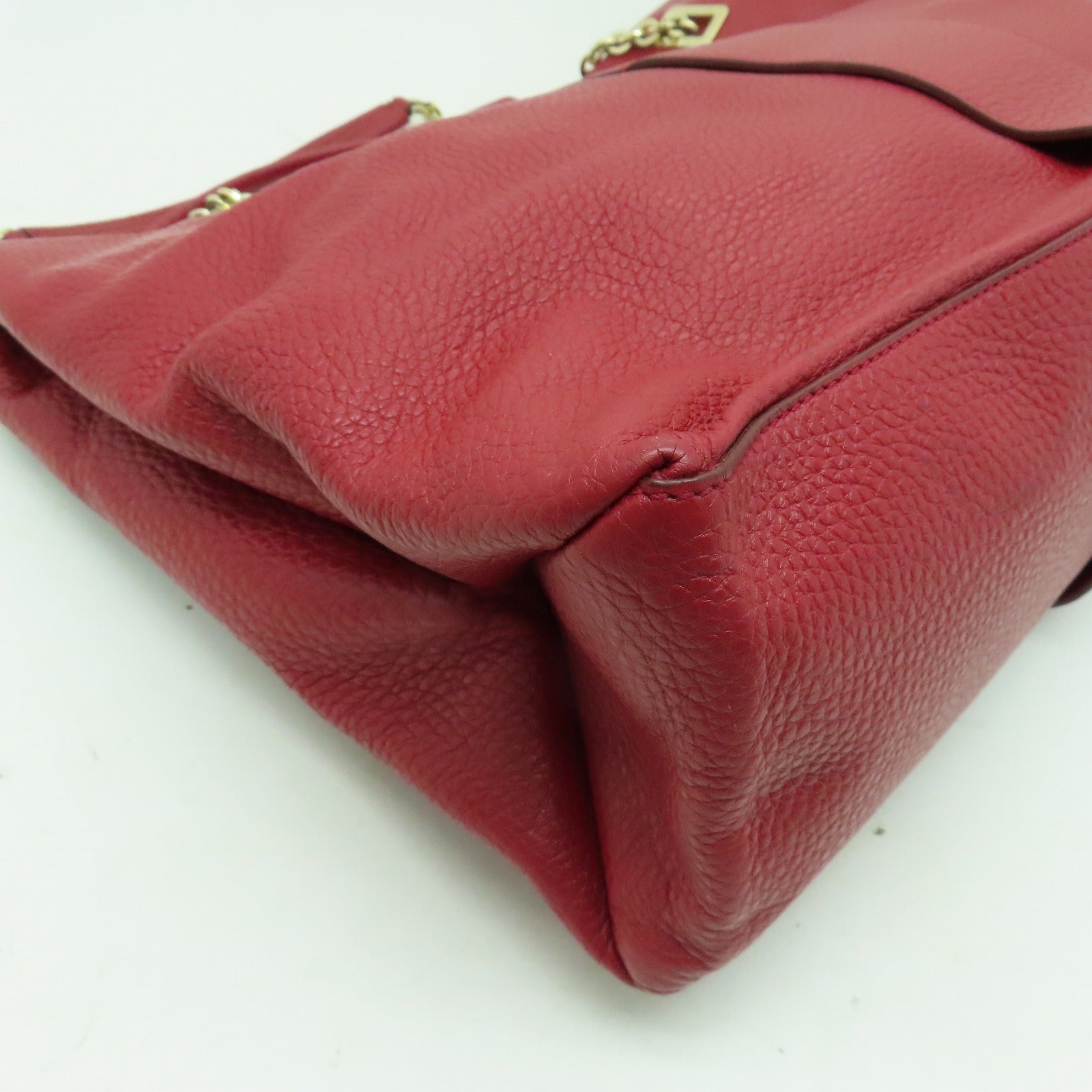 Roger Vivier 牛皮皮革Roger Vivier金扣肩背袋紅色