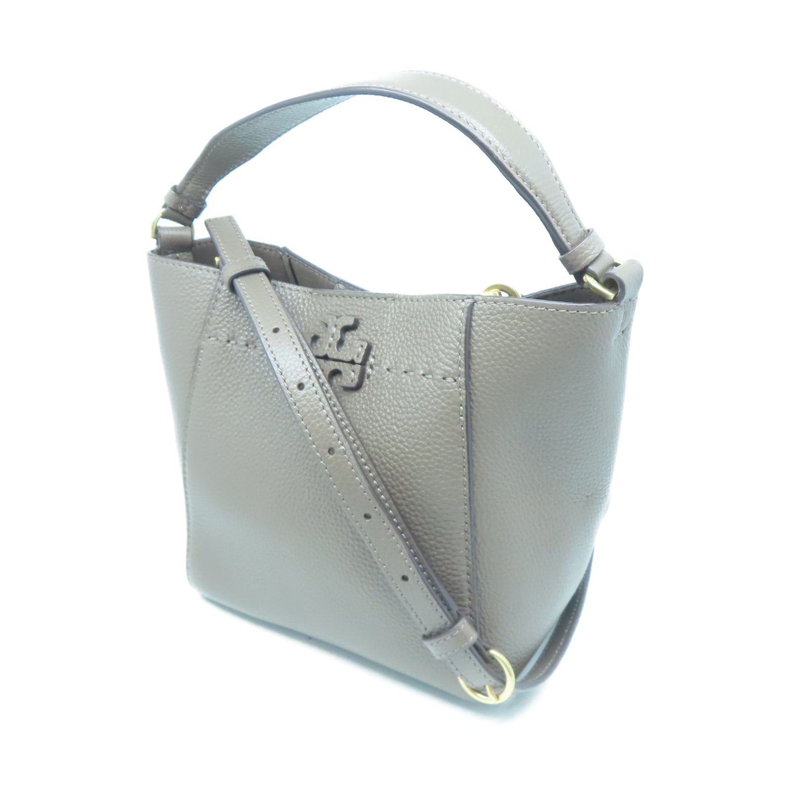 Tory Burch 牛皮皮革2 Way Shoulder Bag金扣手挽肩背兩用袋灰色