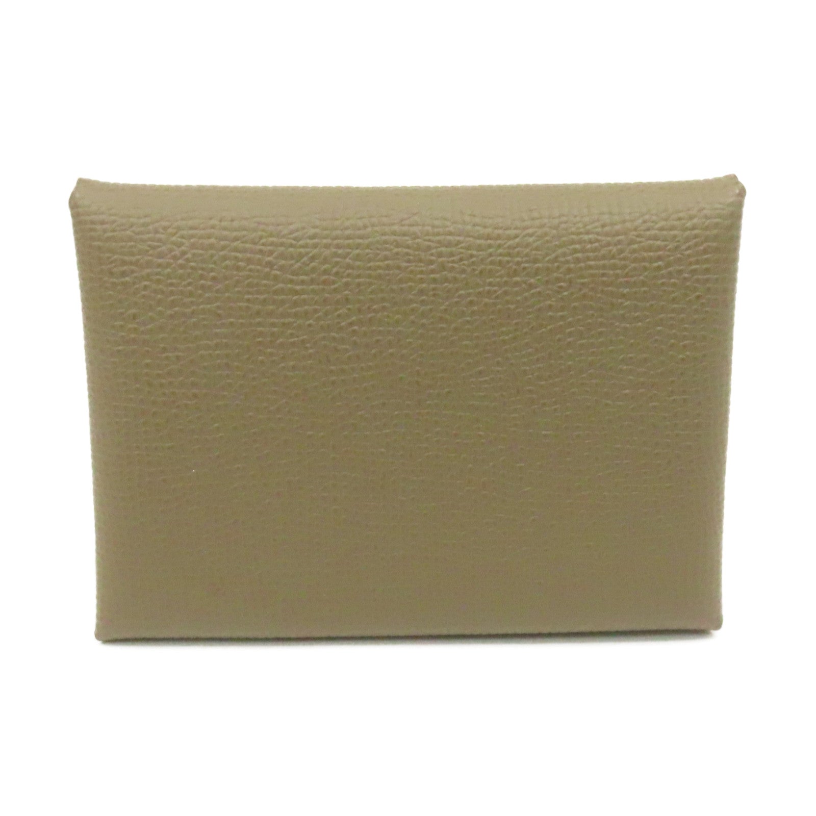 HERMES Epsom皮革Calvi Dou Card Case銀扣卡套Etoupe大象灰色