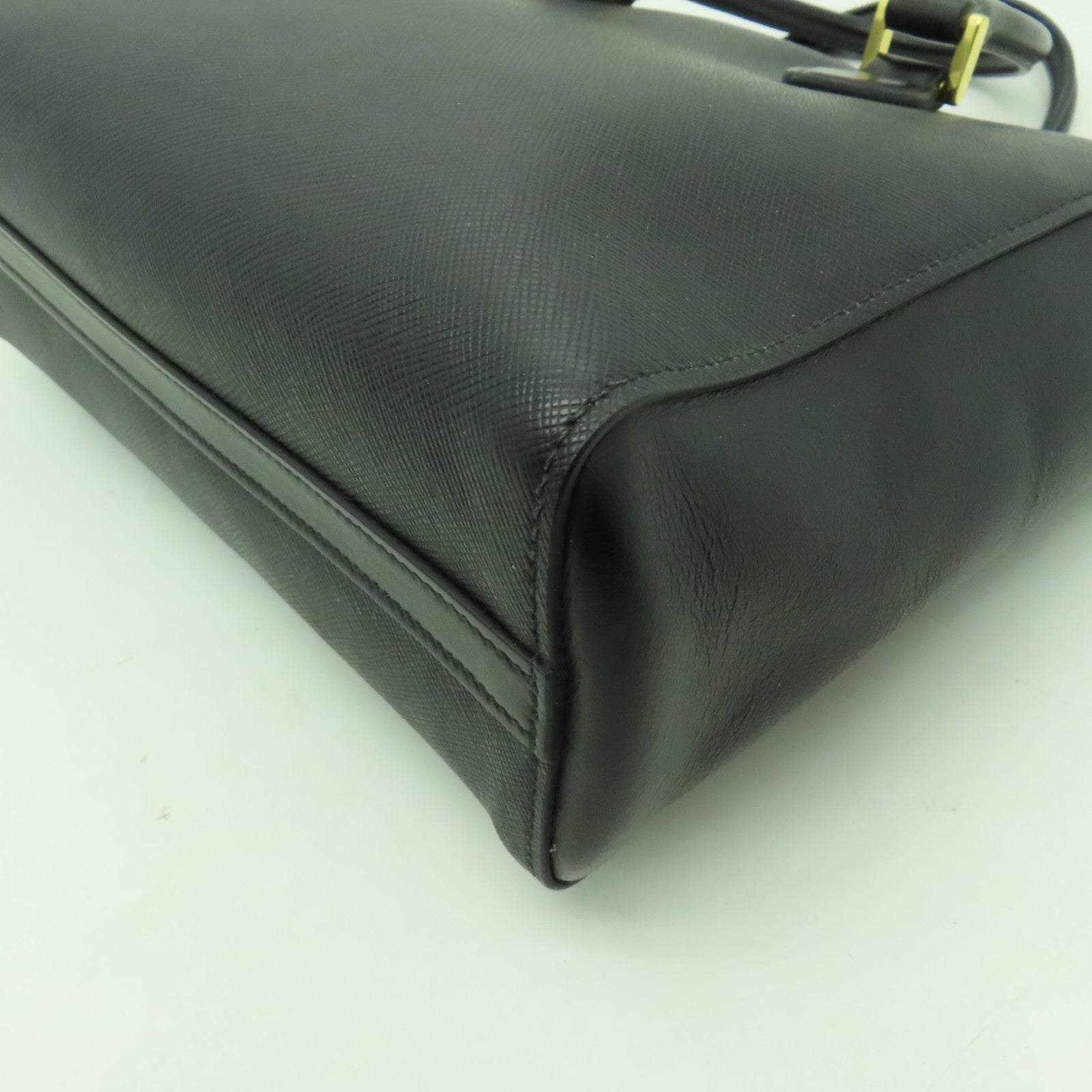 PRADA 牛皮皮革2 Way Shoulder金扣手挽肩背兩用袋黑色