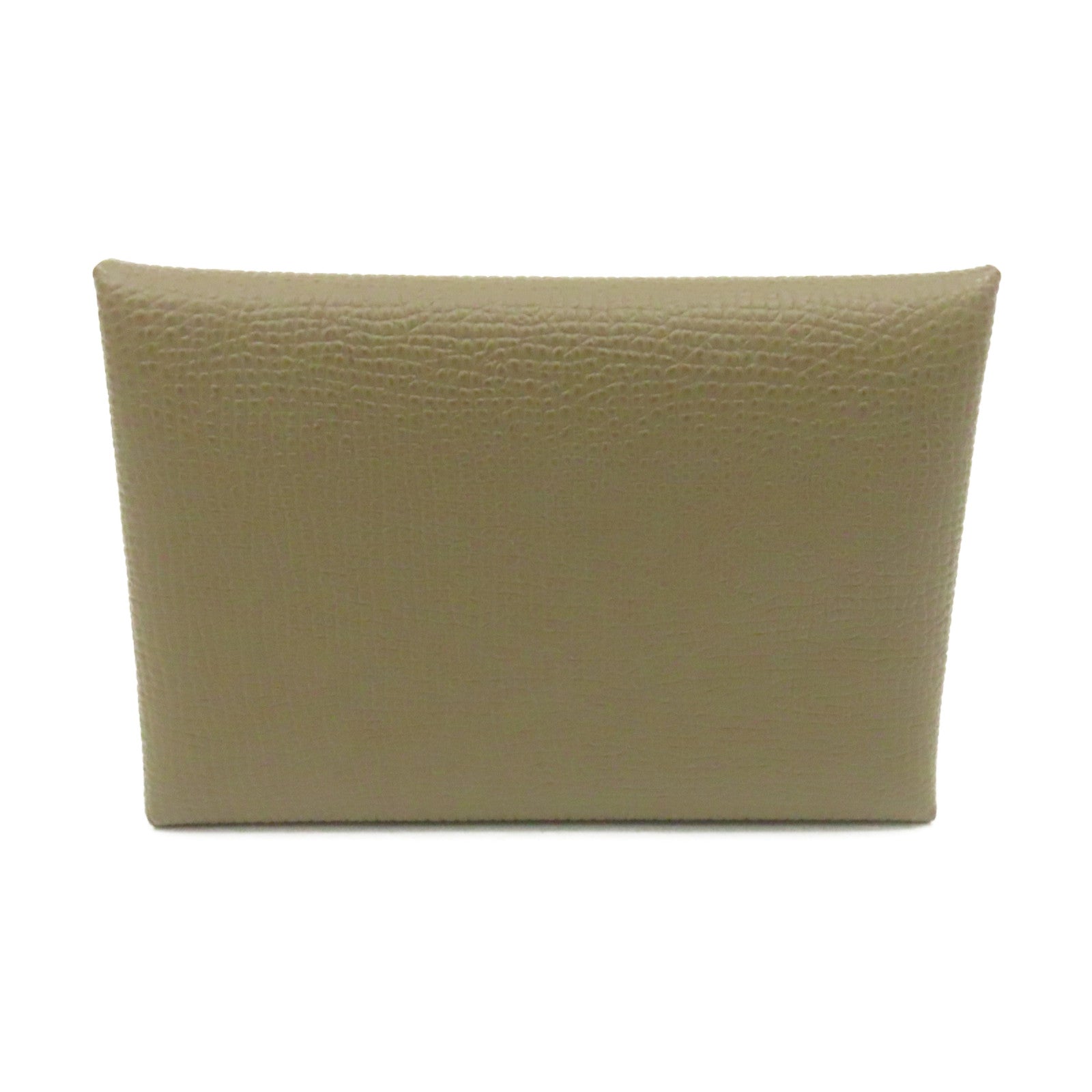 HERMES Epsom皮革Calvi Dou Card Case銀扣卡套Etoupe大象灰色