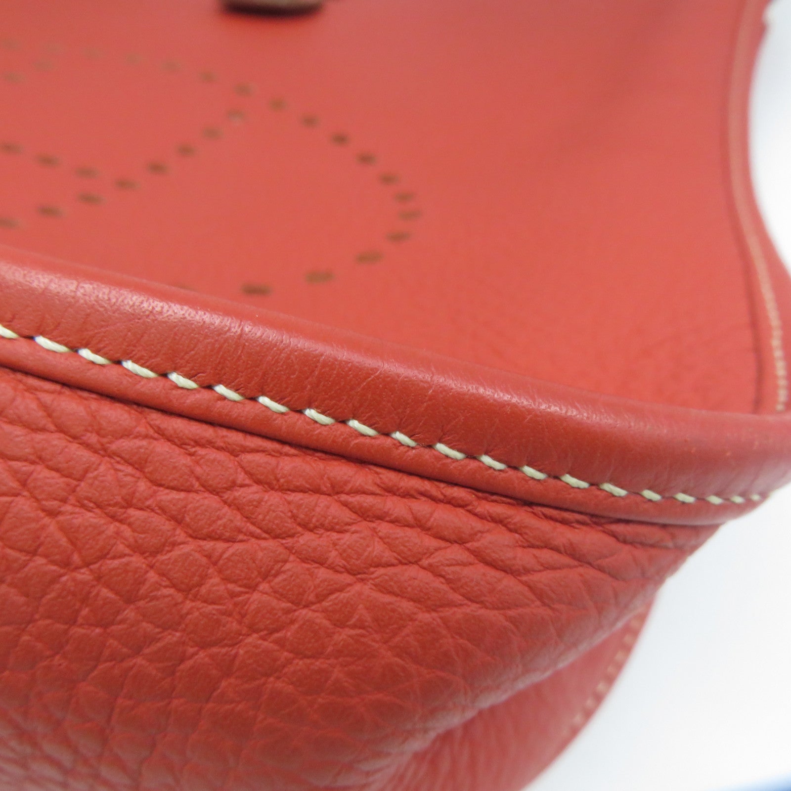 HERMES 【激減優惠】Clemence皮革Evelyne GM銀扣肩背袋啡色