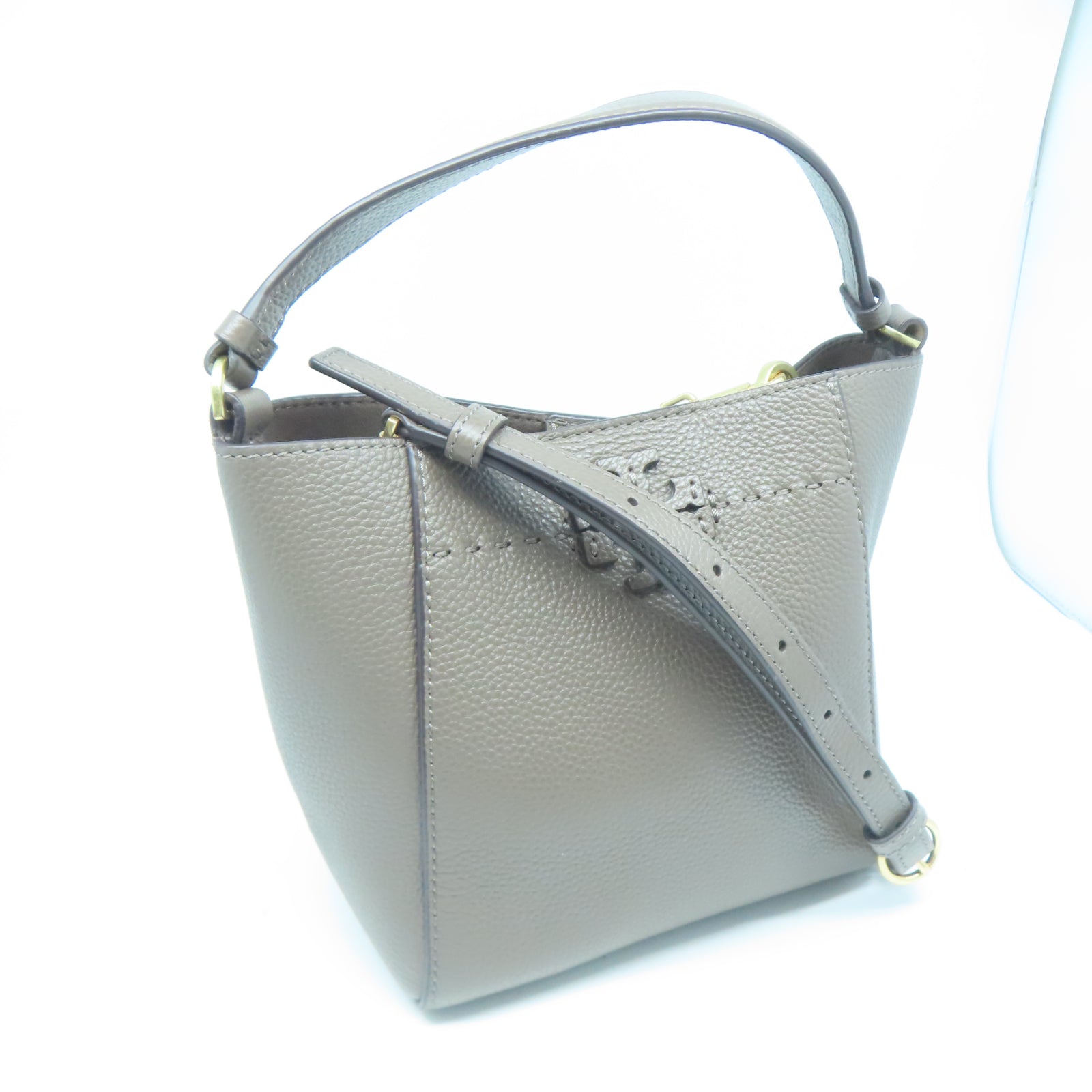 Tory Burch 牛皮皮革2 Way Shoulder Bag金扣手挽肩背兩用袋灰色