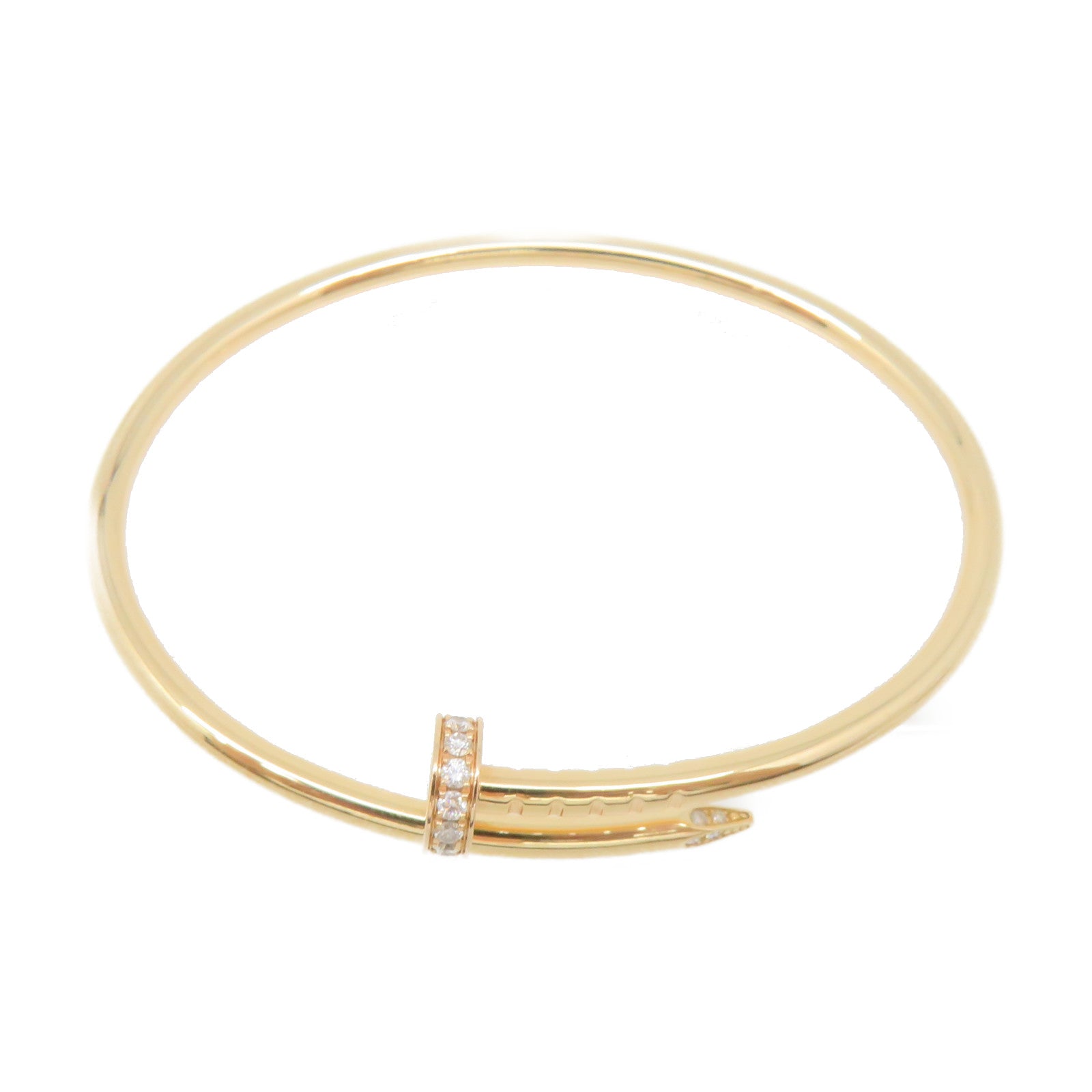 CARTIER 18K Rose Gold/0.18ct Diamond Juste un Clou Small Bracelet #15