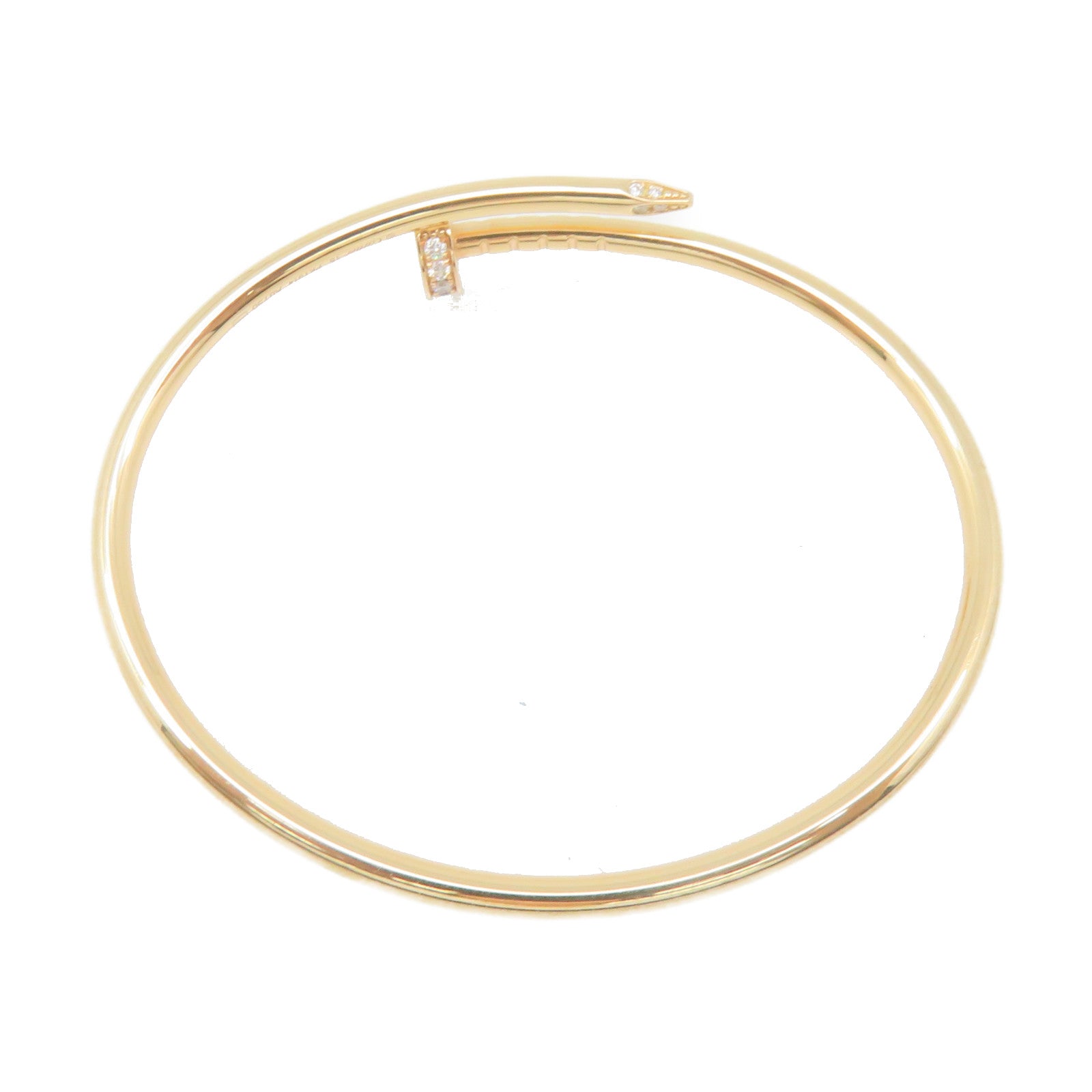 CARTIER 18K Rose Gold/0.18ct Diamond Juste un Clou Small Bracelet #15