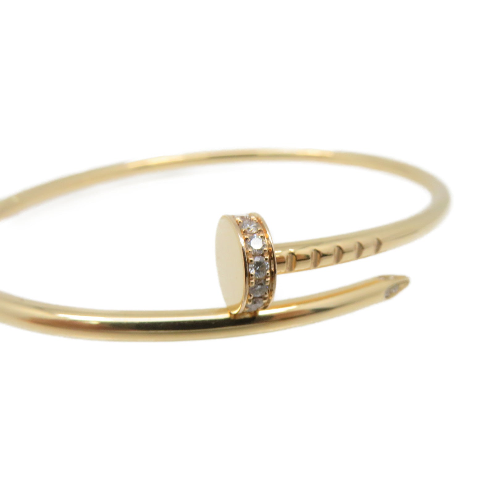 CARTIER 18K Rose Gold/0.18ct Diamond Juste un Clou Small Bracelet #15