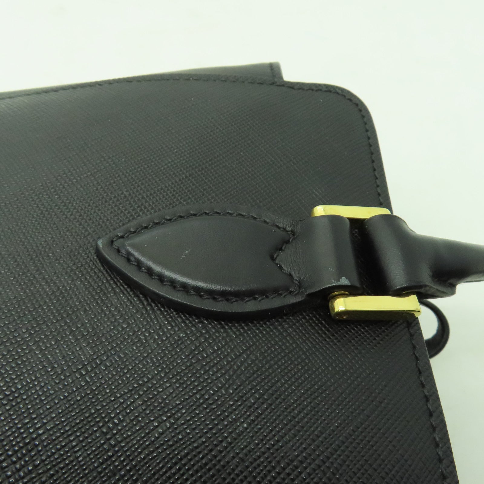 PRADA 牛皮皮革2 Way Shoulder金扣手挽肩背兩用袋黑色