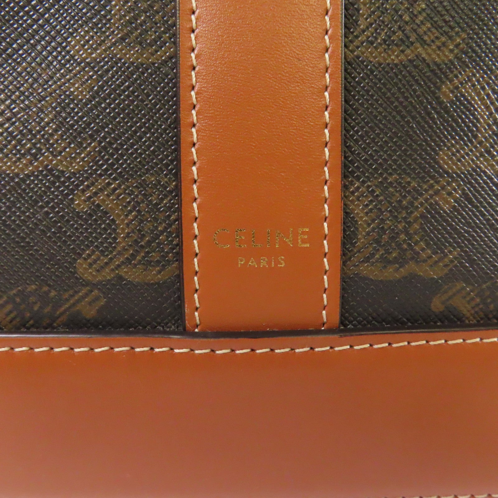 CELINE Triomphe帆布Small Bucket Shoulder Bag金扣肩背袋啡色