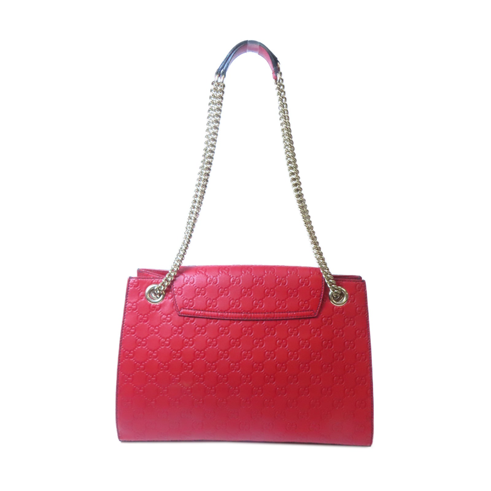 GUCCI 牛皮皮革Shoulder Tote金扣肩背袋紅色