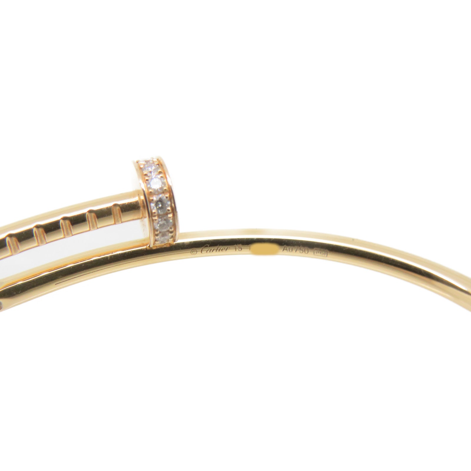 CARTIER 18K Rose Gold/0.18ct Diamond Juste un Clou Small Bracelet #15