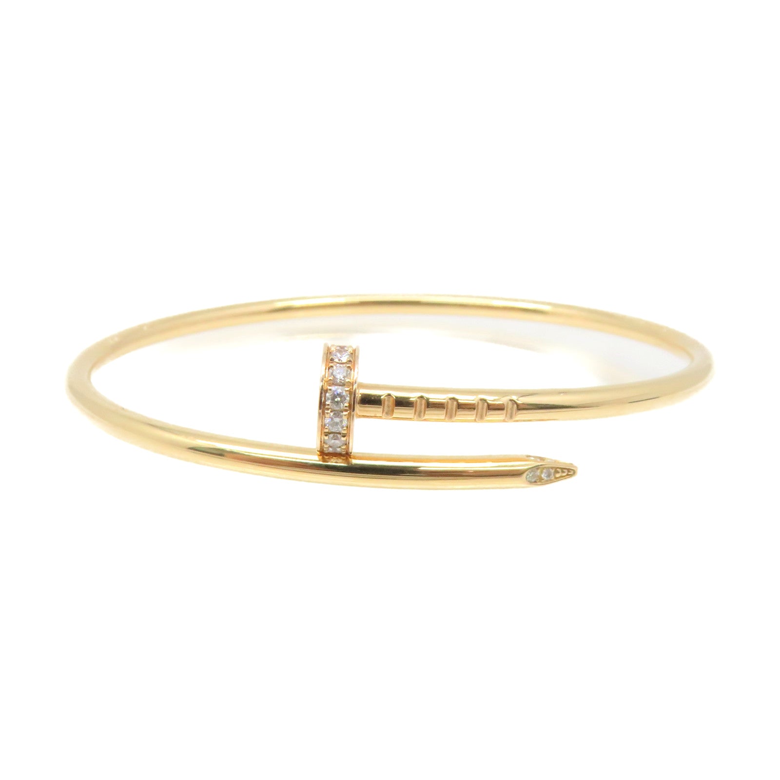 CARTIER 18K Rose Gold/0.18ct Diamond Juste un Clou Small Bracelet #15