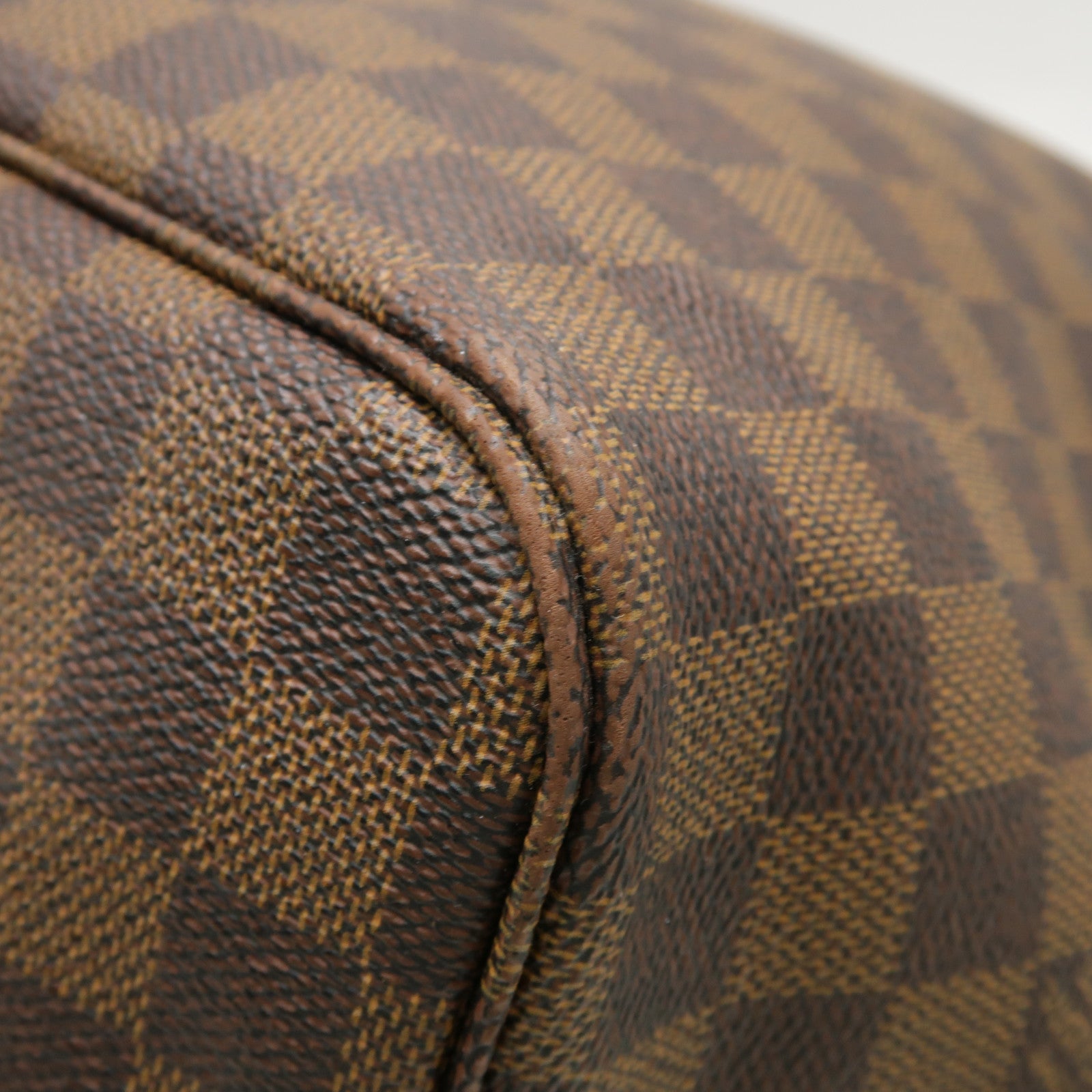 LOUIS VUITTON Damier Neverfull GM金扣手挽袋棕色