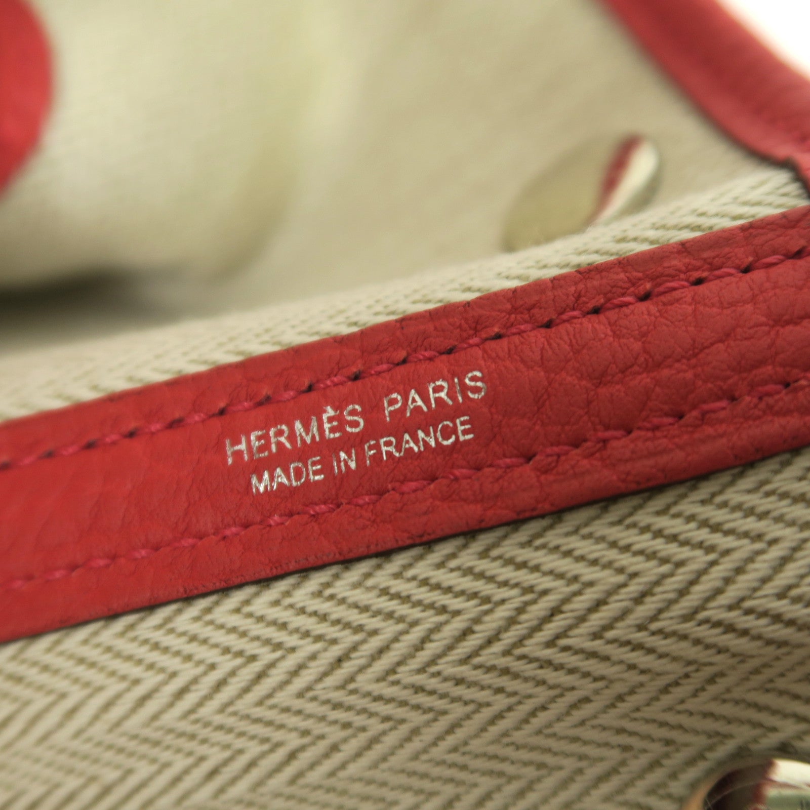 HERMES Negonda皮革Garden Party TPM銀扣手挽袋粉紅色