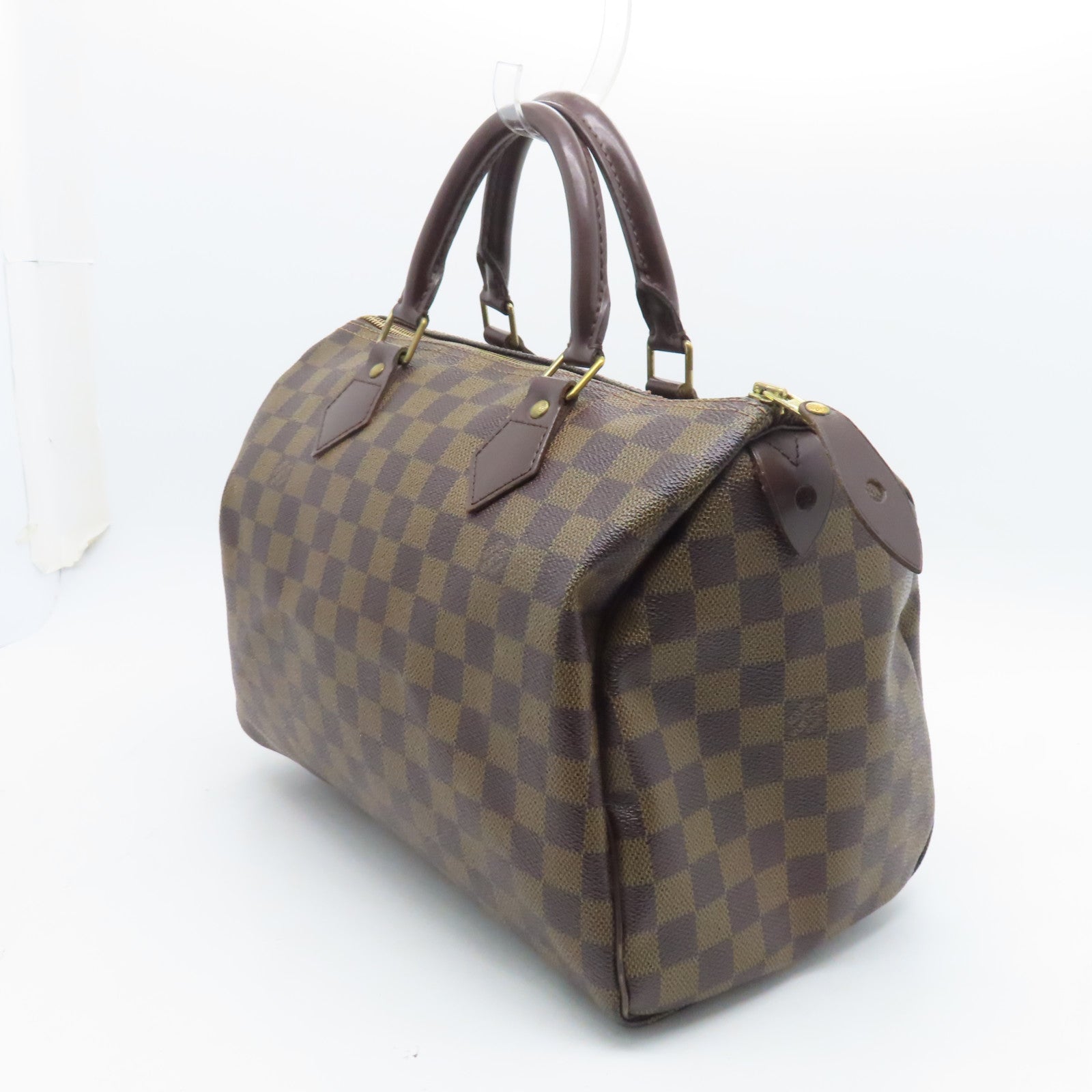 LOUIS VUITTON Damier Speedy 30金扣手挽袋啡色