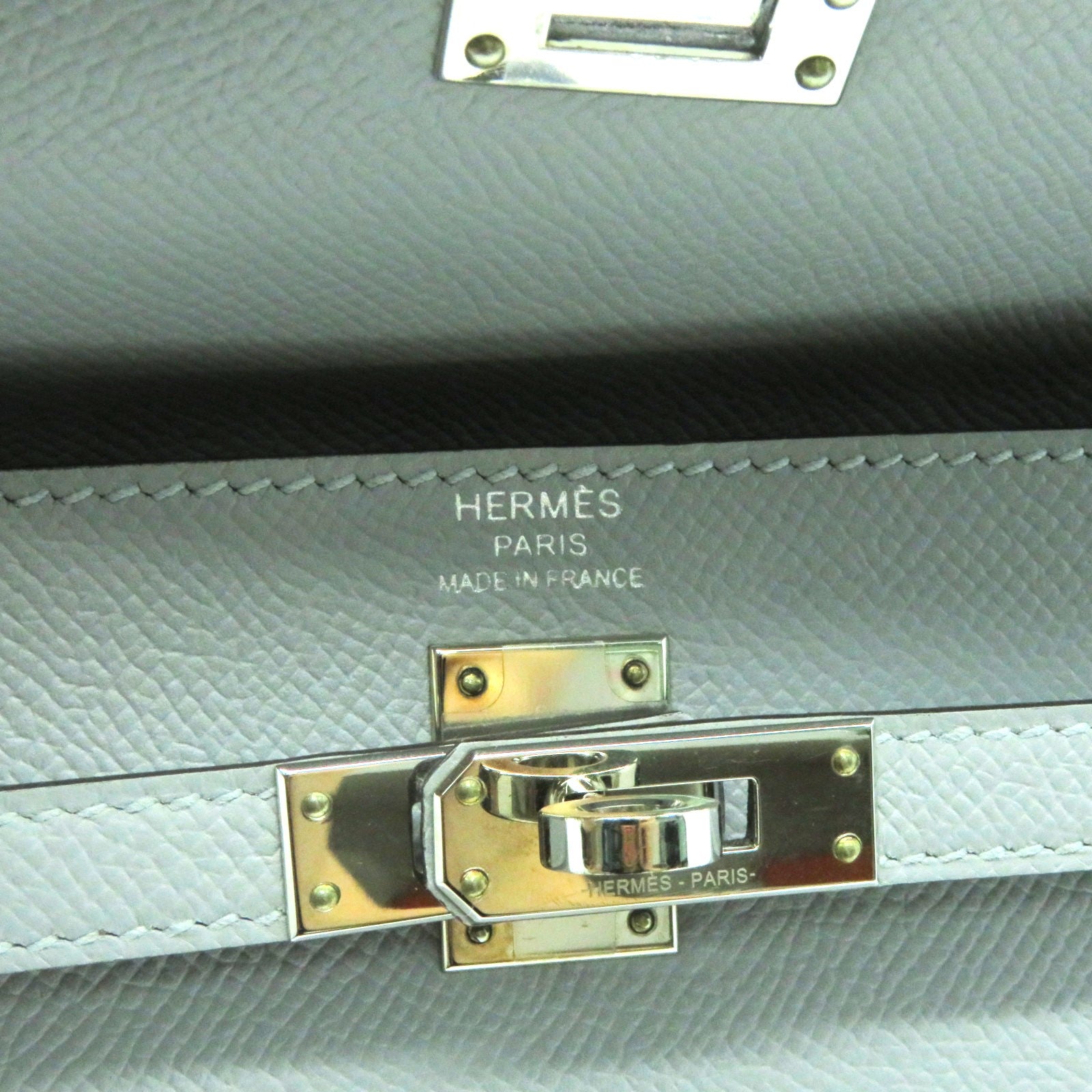HERMES Epsom皮革Kelly 25銀扣手挽肩背兩用袋冰河藍
