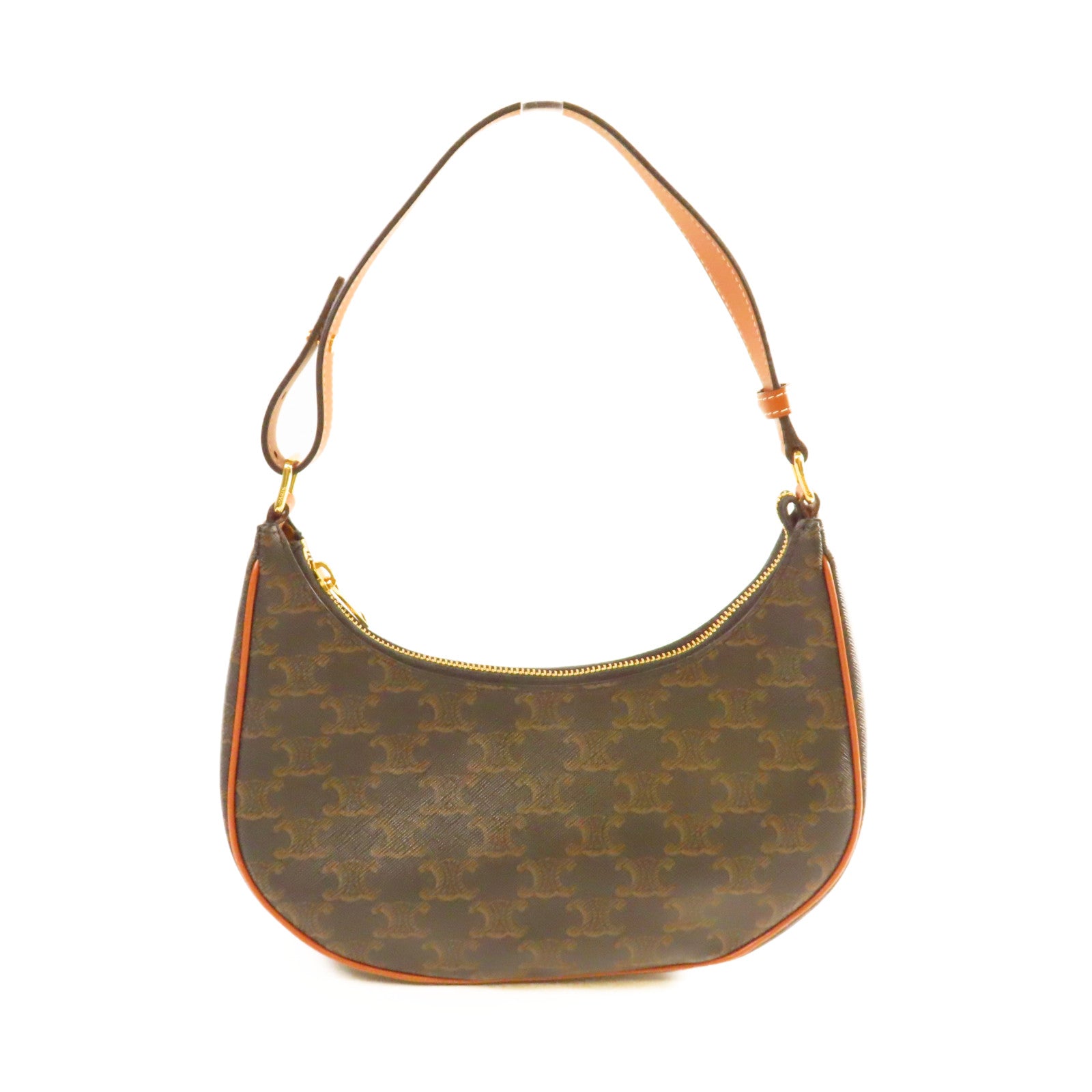CELINE Triomphe帆布Ava Shoulder Bag金扣肩背袋啡色