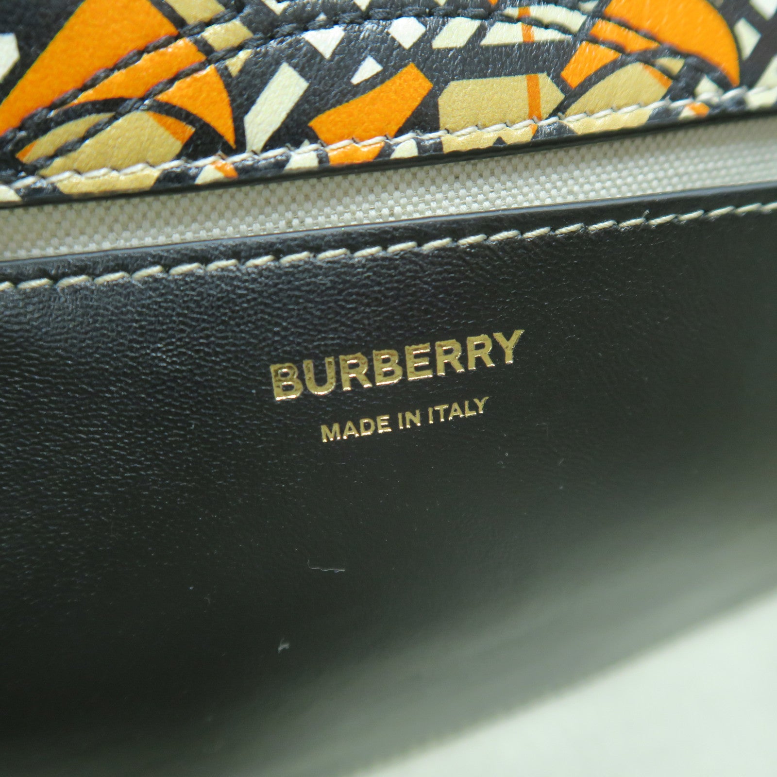 BURBERRY 羊皮皮革2 Way Shoulder Bag金扣手挽肩背兩用袋橙色/黑色