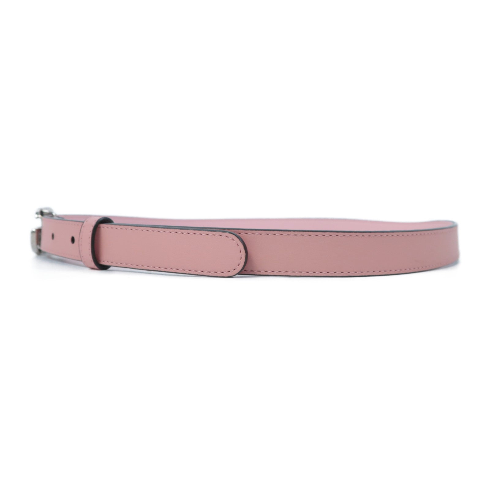GUCCI 牛皮皮革Double G Buckle Belt銀扣皮帶粉紅色