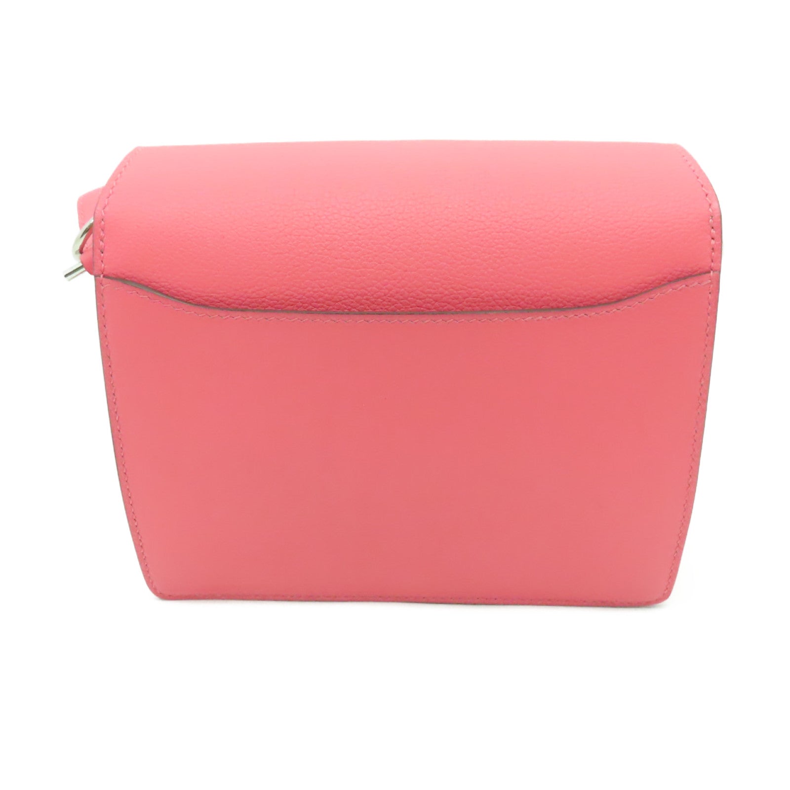 HERMES Evercolor皮革Mini Roulis銀扣肩背袋Rose Azalee/ Rouge H粉紅色