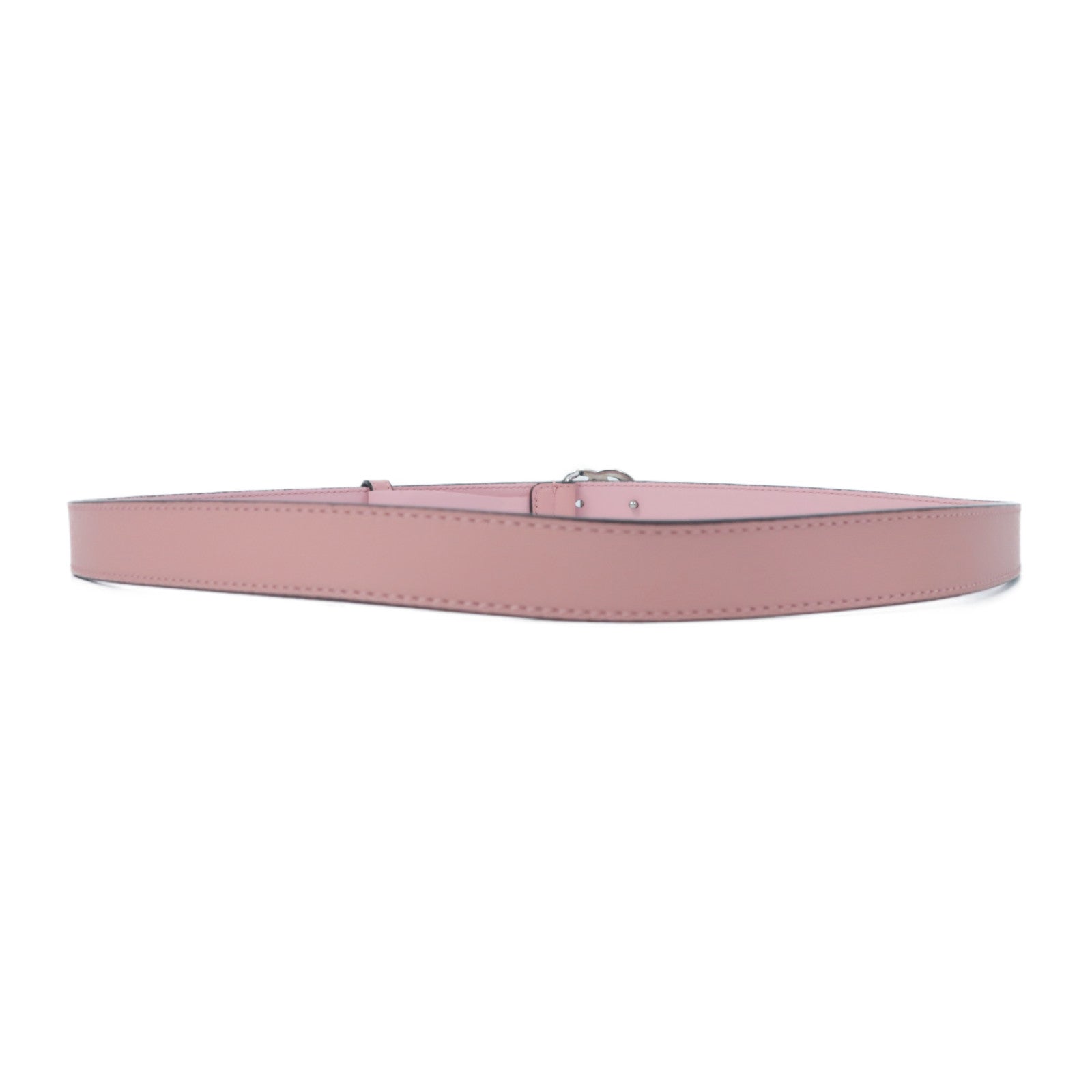 GUCCI 牛皮皮革Double G Buckle Belt銀扣皮帶粉紅色