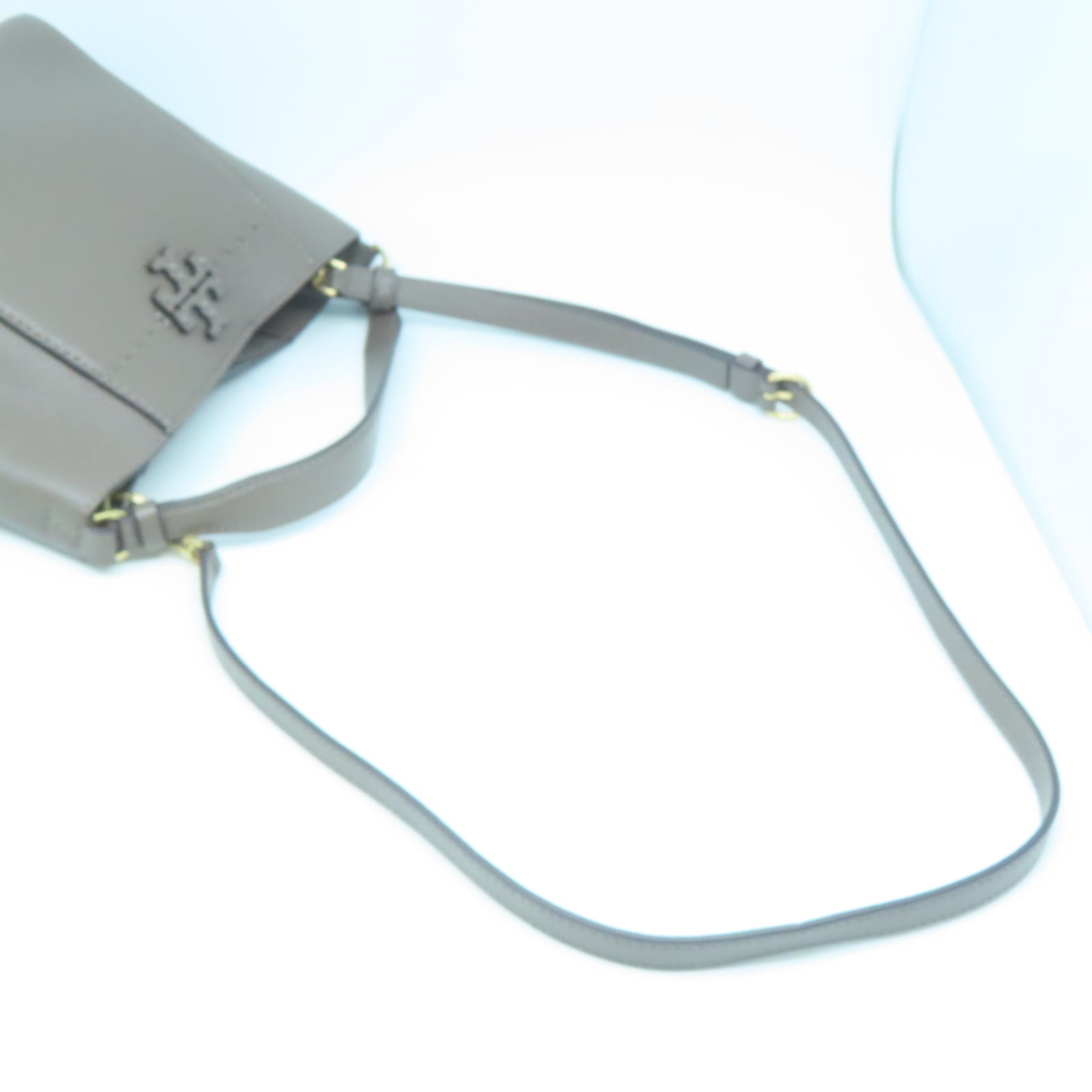 Tory Burch 牛皮皮革2 Way Shoulder Bag金扣手挽肩背兩用袋灰色