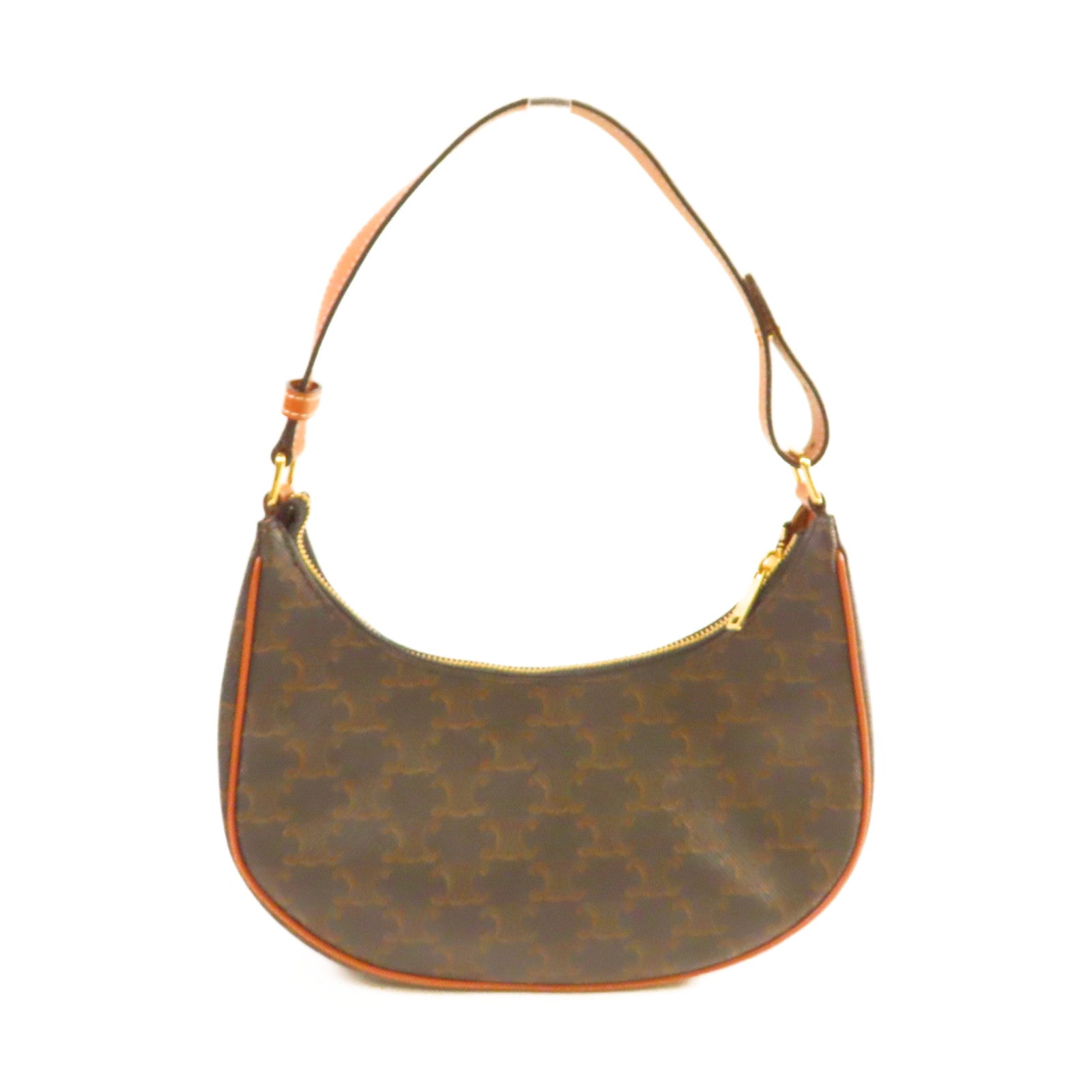 CELINE Triomphe帆布Ava Shoulder Bag金扣肩背袋啡色