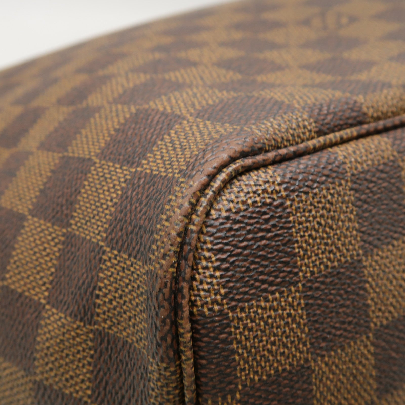 LOUIS VUITTON Damier Neverfull GM金扣手挽袋棕色
