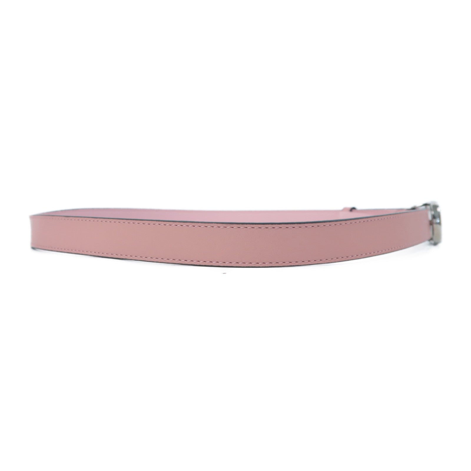GUCCI 牛皮皮革Double G Buckle Belt銀扣皮帶粉紅色