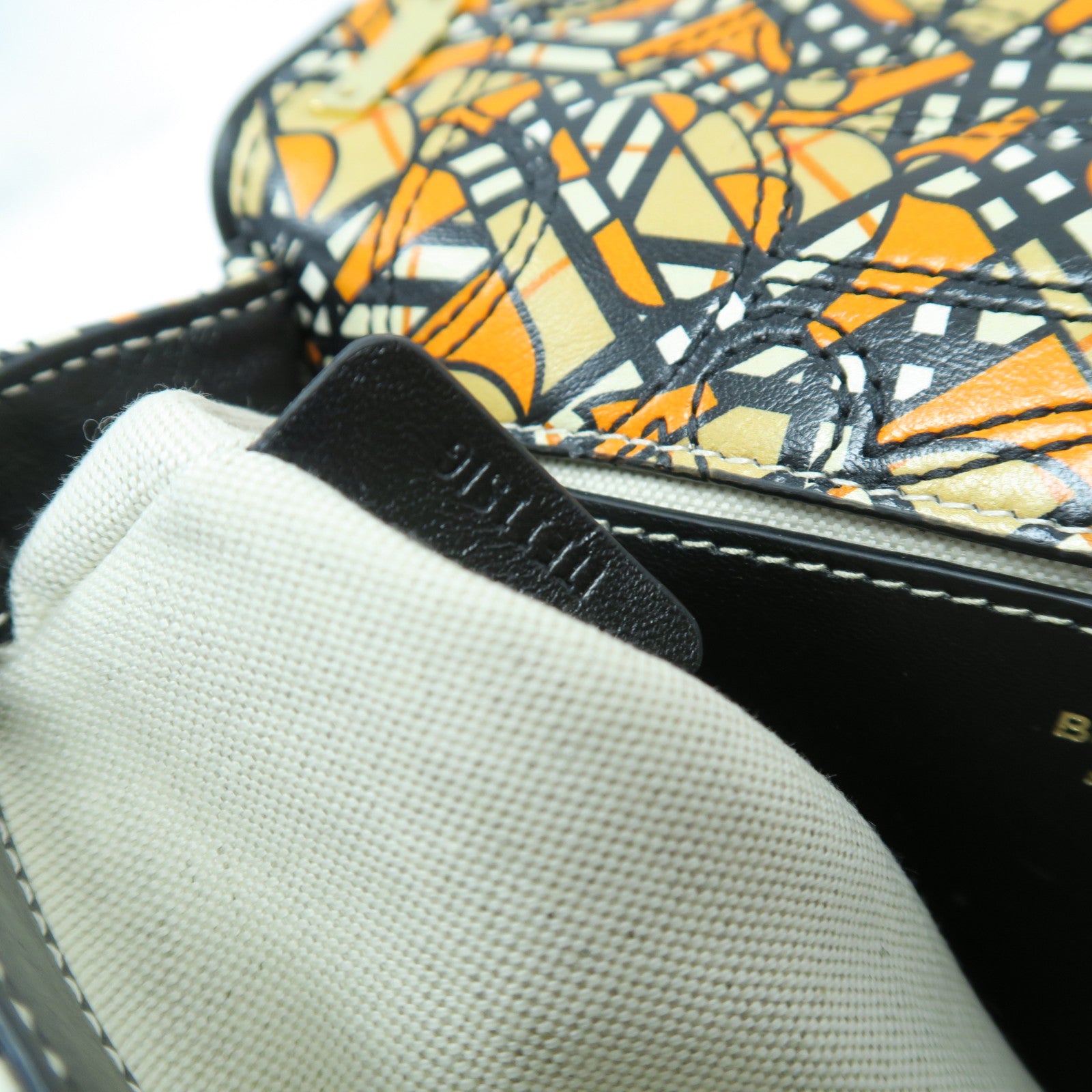 BURBERRY 羊皮皮革2 Way Shoulder Bag金扣手挽肩背兩用袋橙色/黑色