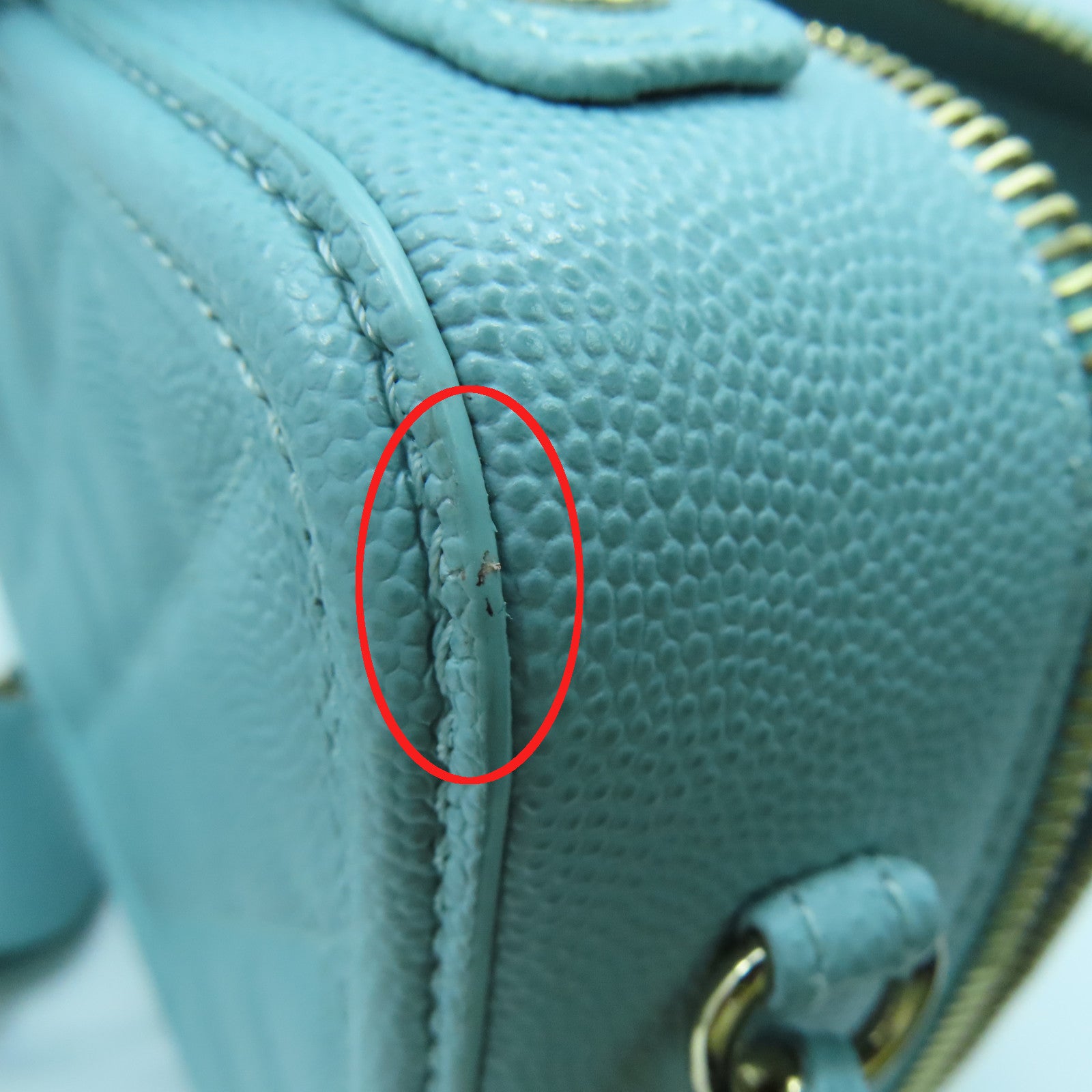 CHANEL Lingge Caviar Leather Chain Shoulder Gold Buckle Handle Shoulder Back Dual-purpose Bag Blue Green