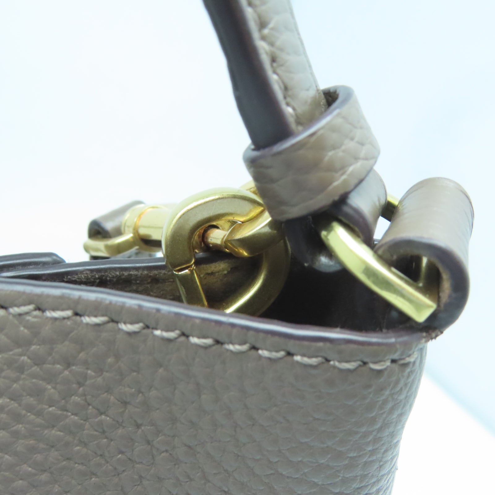 Tory Burch 牛皮皮革2 Way Shoulder Bag金扣手挽肩背兩用袋灰色