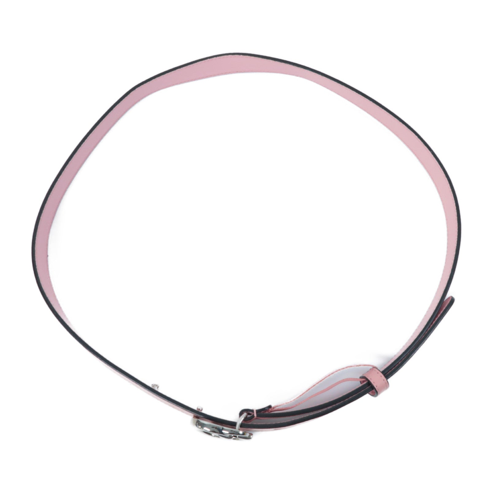 GUCCI 牛皮皮革Double G Buckle Belt銀扣皮帶粉紅色