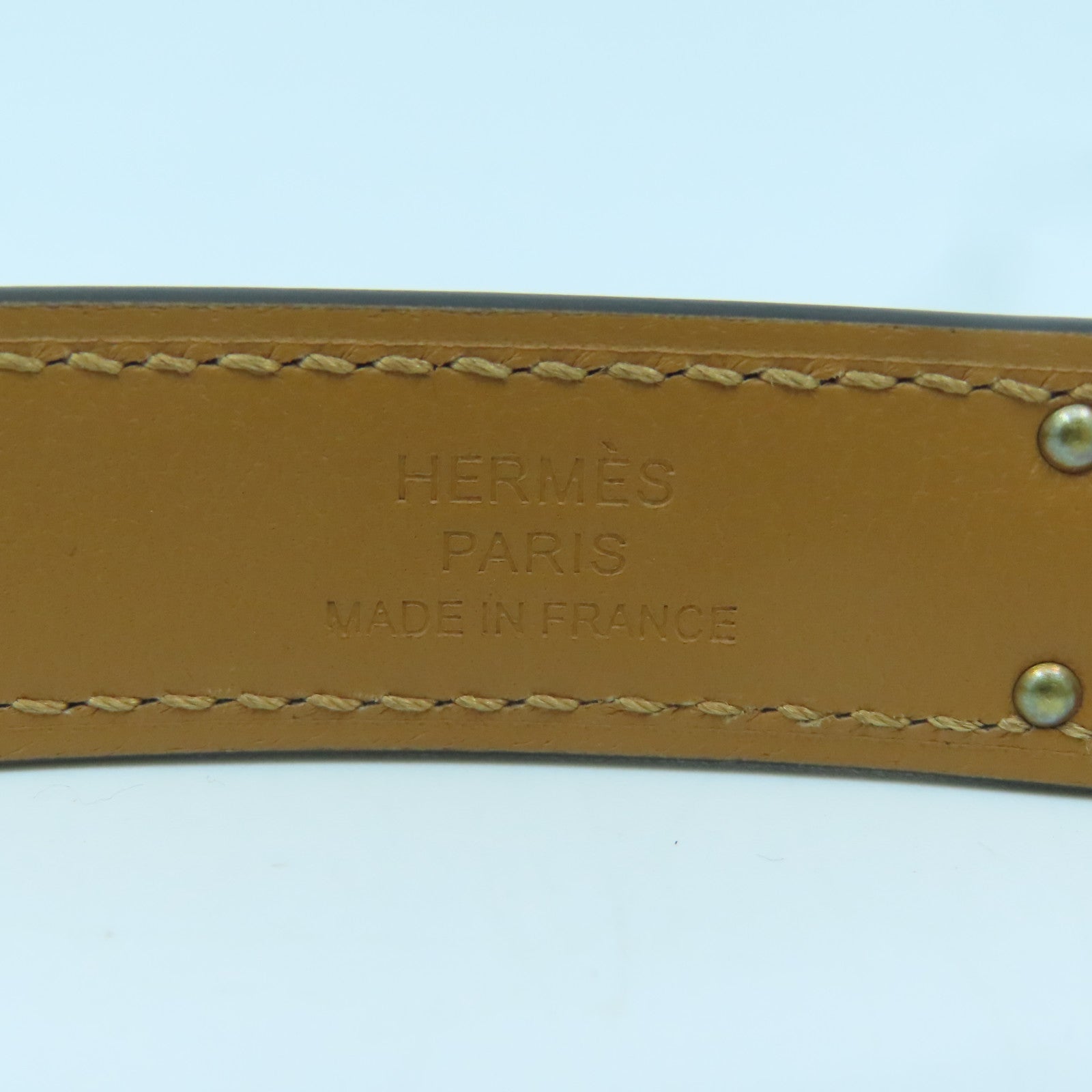 HERMES Epsom Leather Kelly Pocket 18 Belt Gold Buckle Belt Black