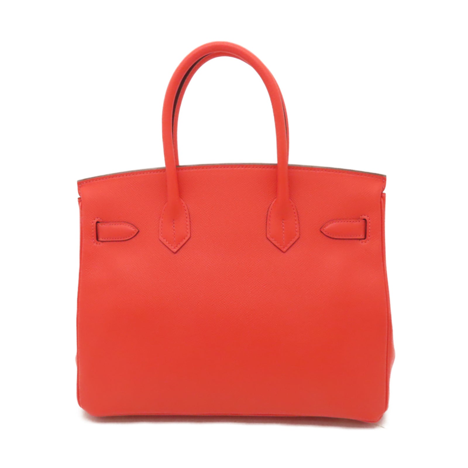 HERMES Epsom皮革Birkin 30金扣手挽袋橙色