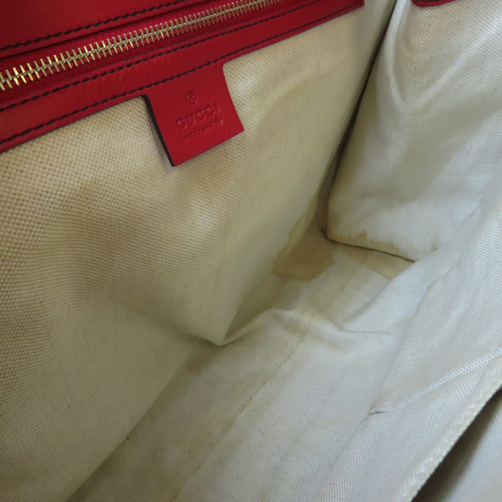 GUCCI 牛皮皮革Shoulder Tote金扣肩背袋紅色