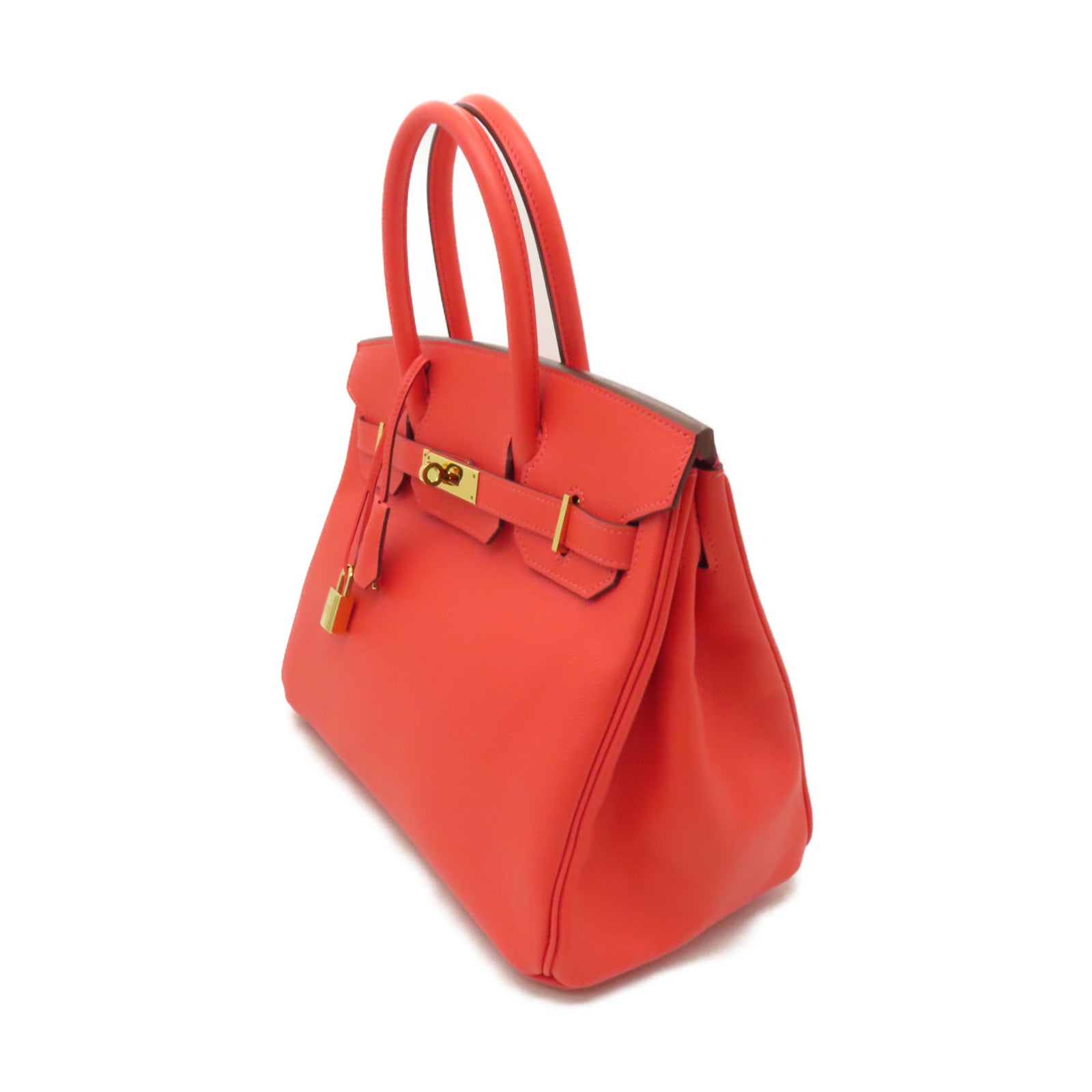 HERMES Epsom皮革Birkin 30金扣手挽袋橙色