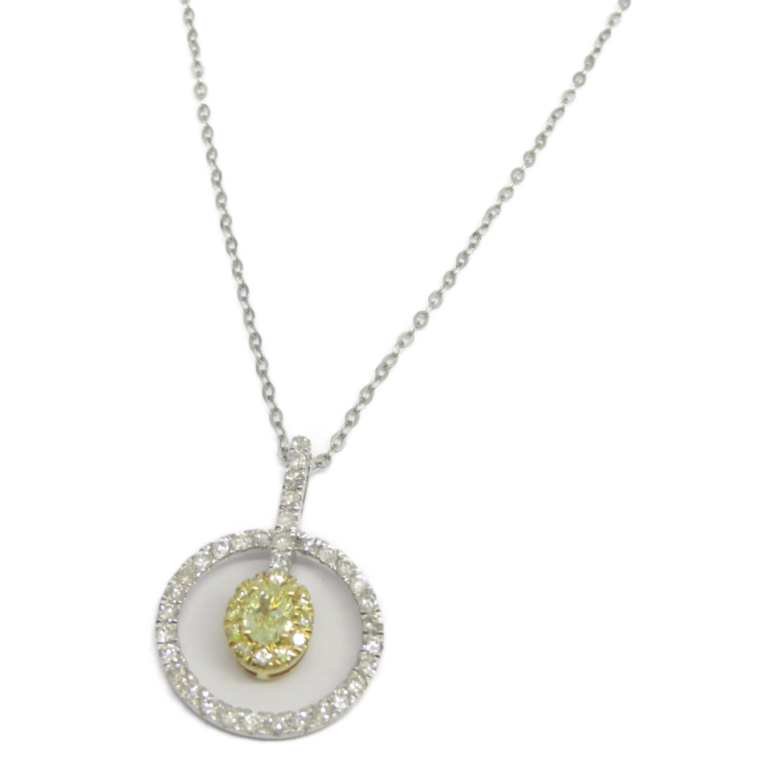 JEWELRY 18K黃金/白金Diamond Necklace 0.2ct/0.38ct鑽石項鍊