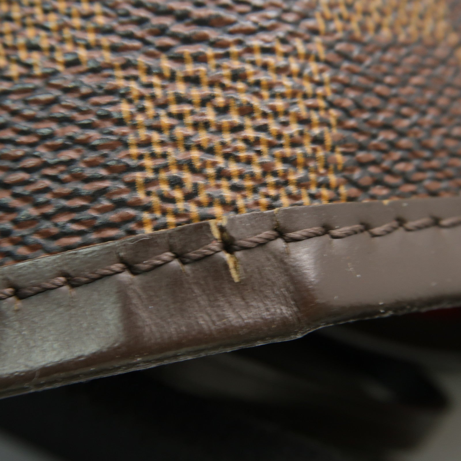 LOUIS VUITTON Damier Neverfull GM金扣手挽袋棕色