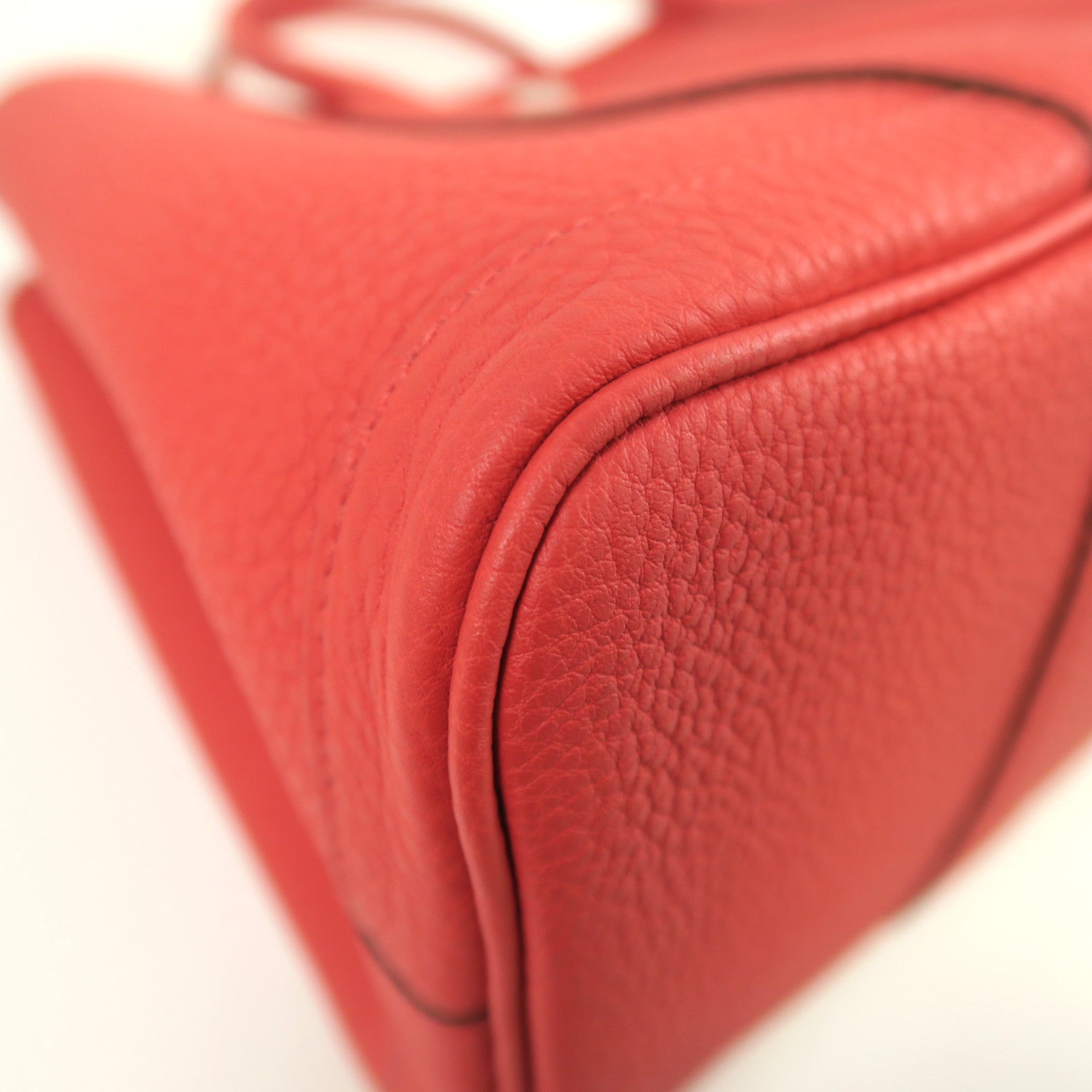 HERMES Negonda皮革Garden Party TPM銀扣手挽袋粉紅色