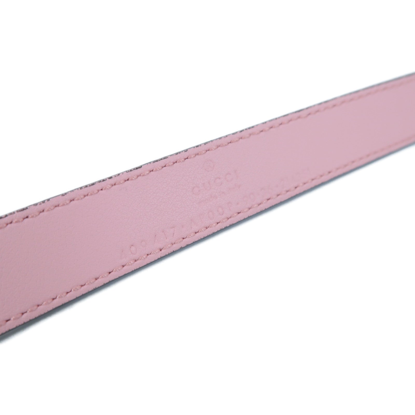GUCCI 牛皮皮革Double G Buckle Belt銀扣皮帶粉紅色