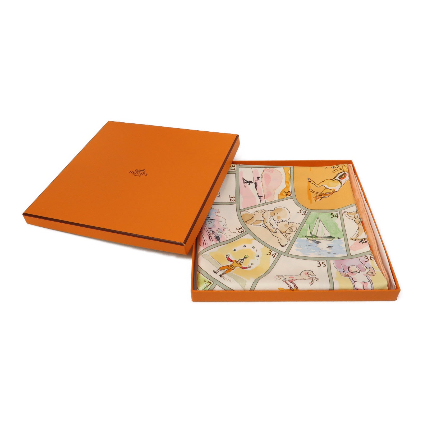 HERMES 絲質90x90 Scarf絲巾蜜桃色