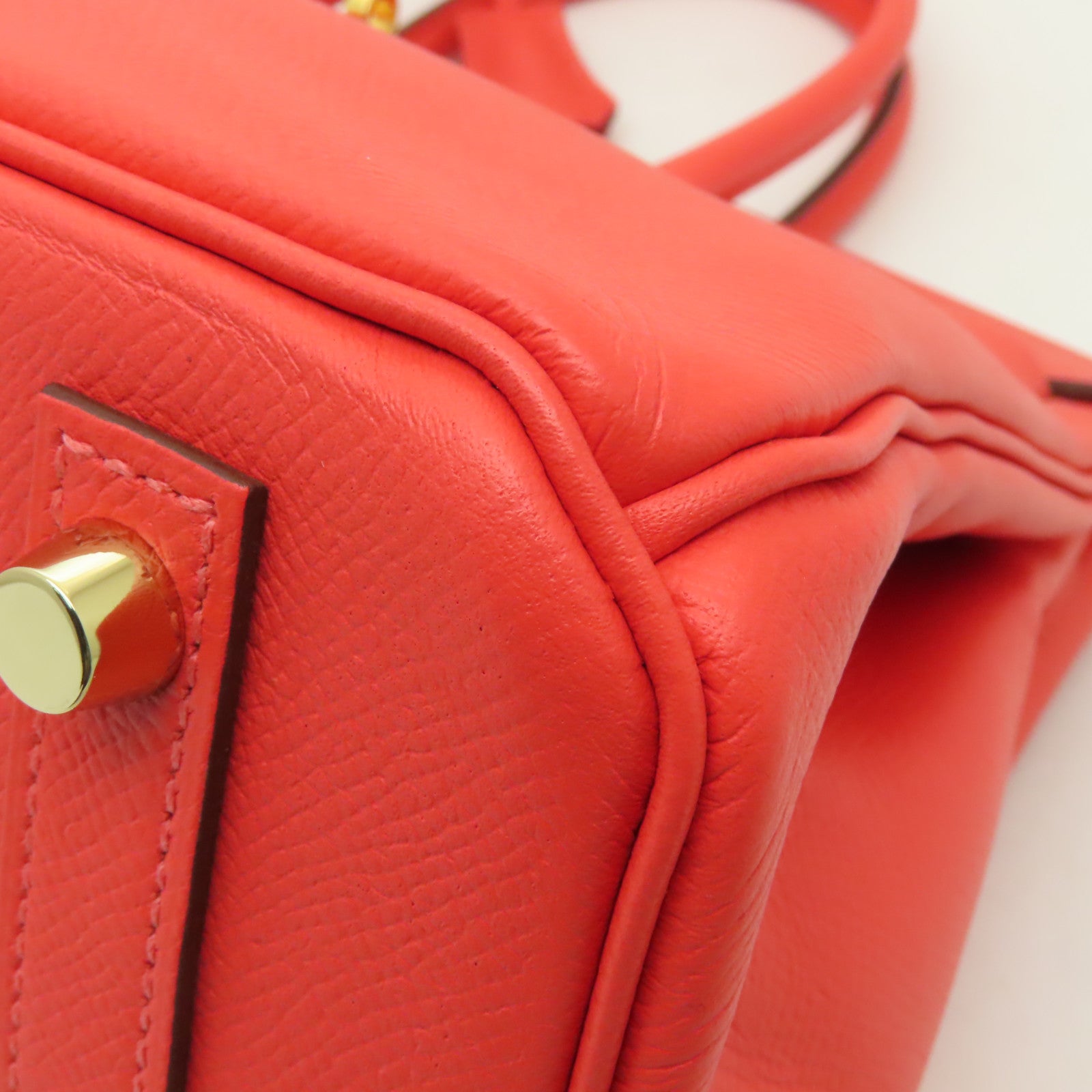 HERMES Epsom皮革Birkin 30金扣手挽袋橙色