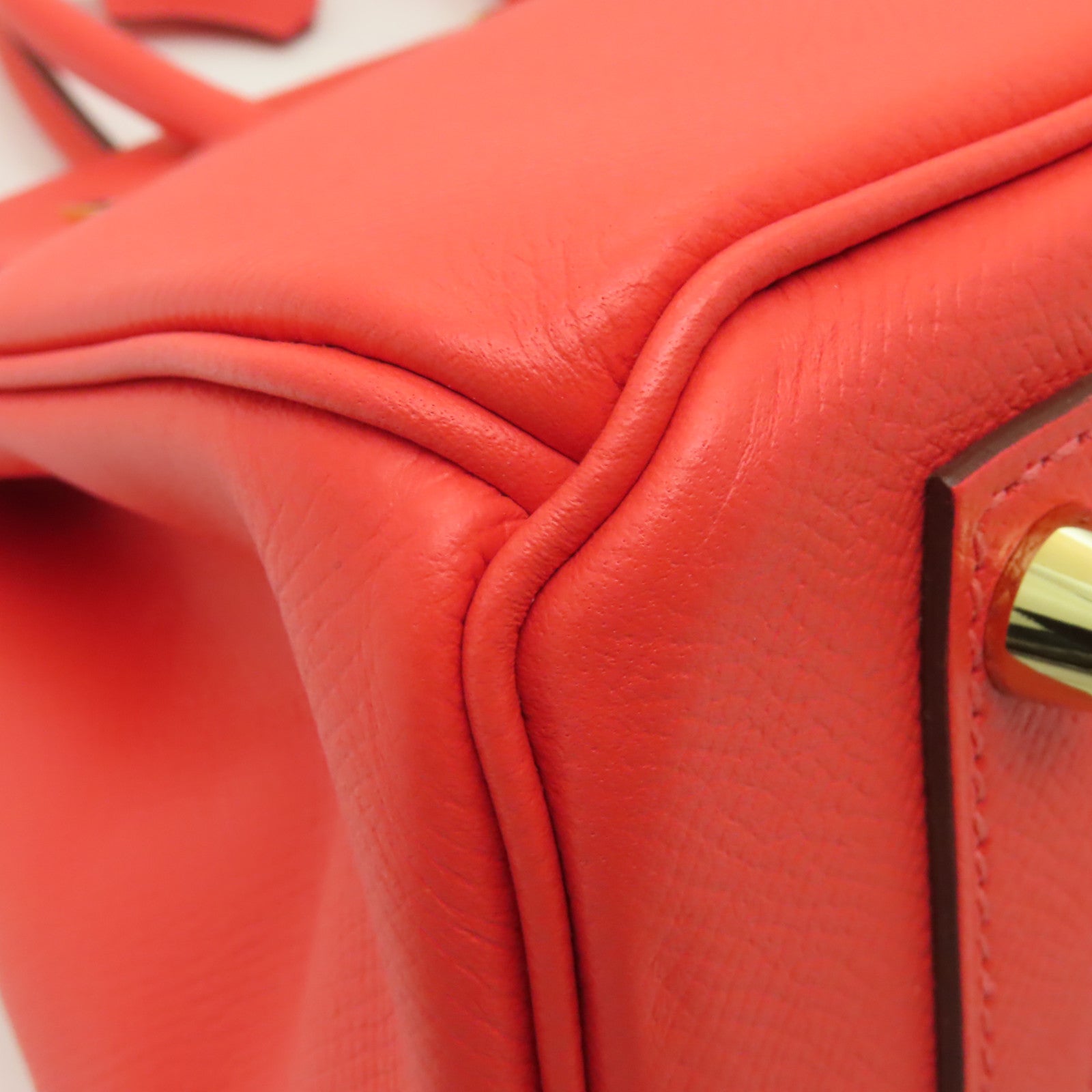 HERMES Epsom皮革Birkin 30金扣手挽袋橙色