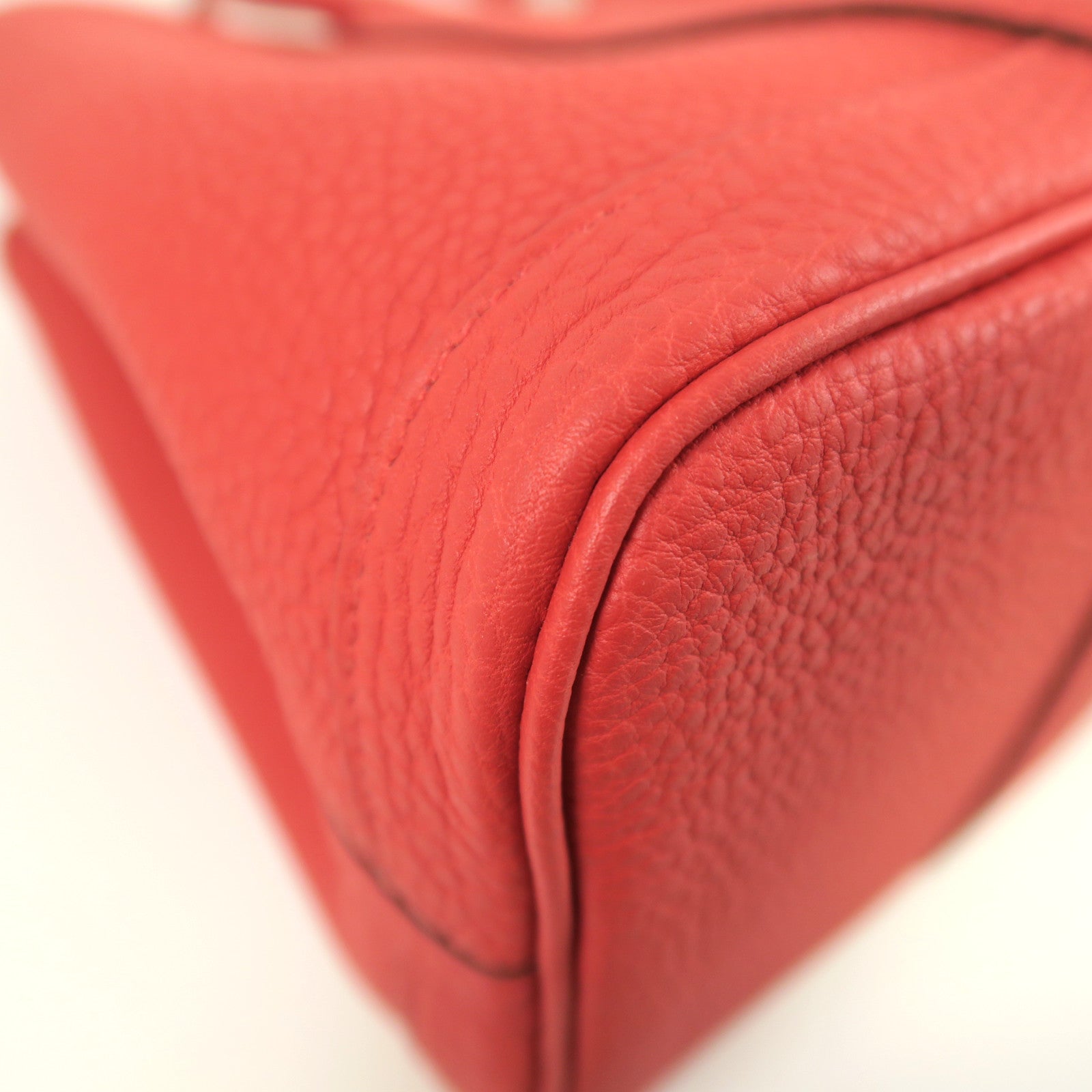 HERMES Negonda皮革Garden Party TPM銀扣手挽袋粉紅色
