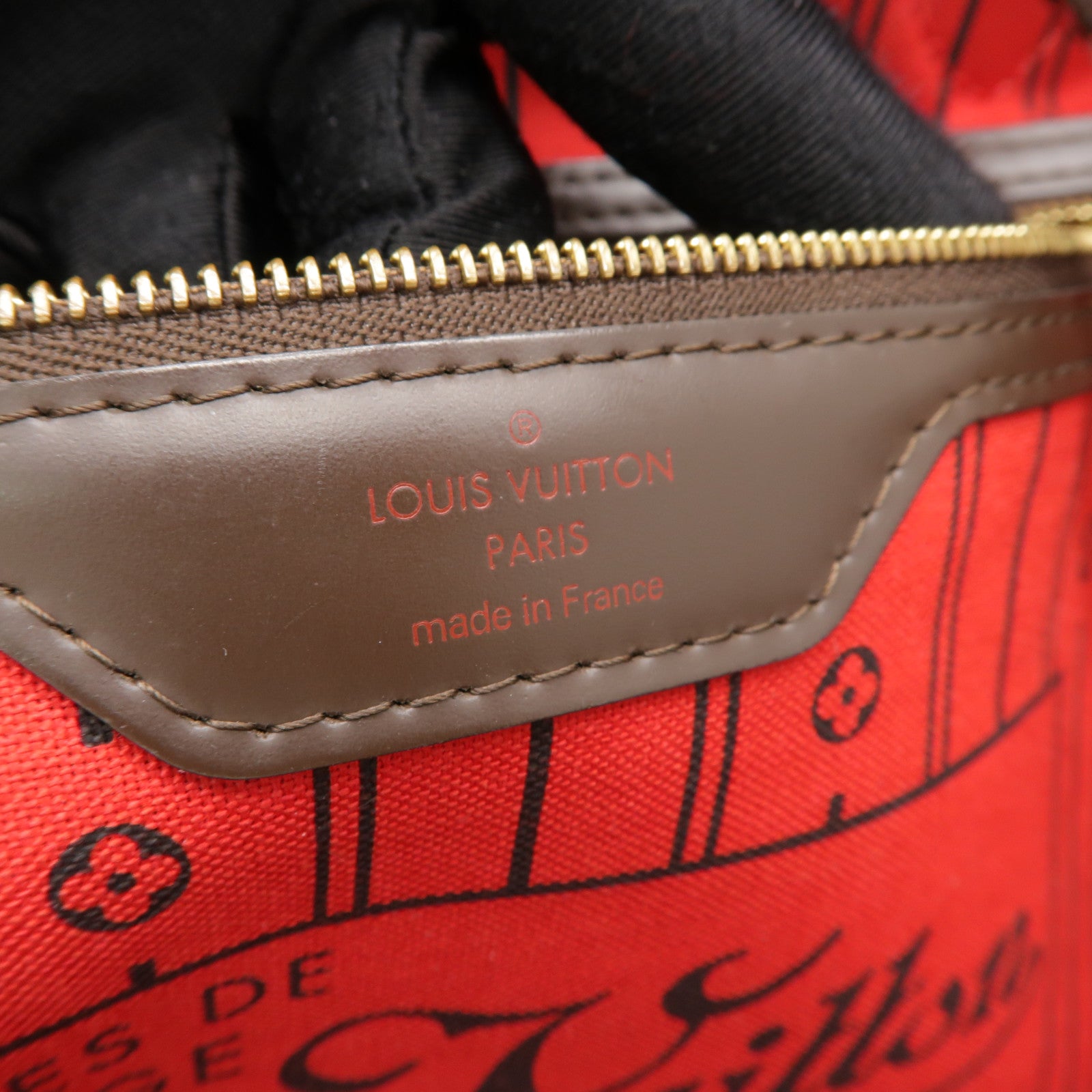 LOUIS VUITTON Damier Neverfull GM金扣手挽袋棕色