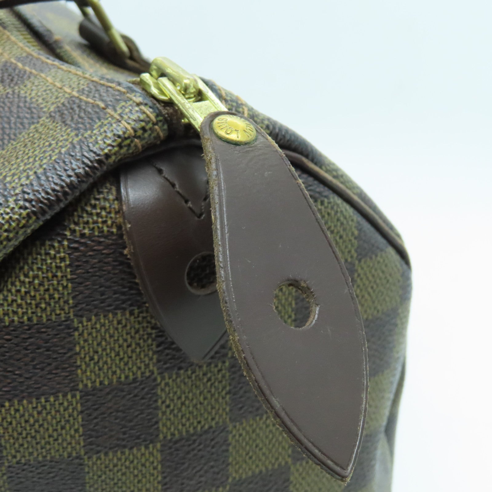 LOUIS VUITTON Damier Speedy 30金扣手挽袋啡色