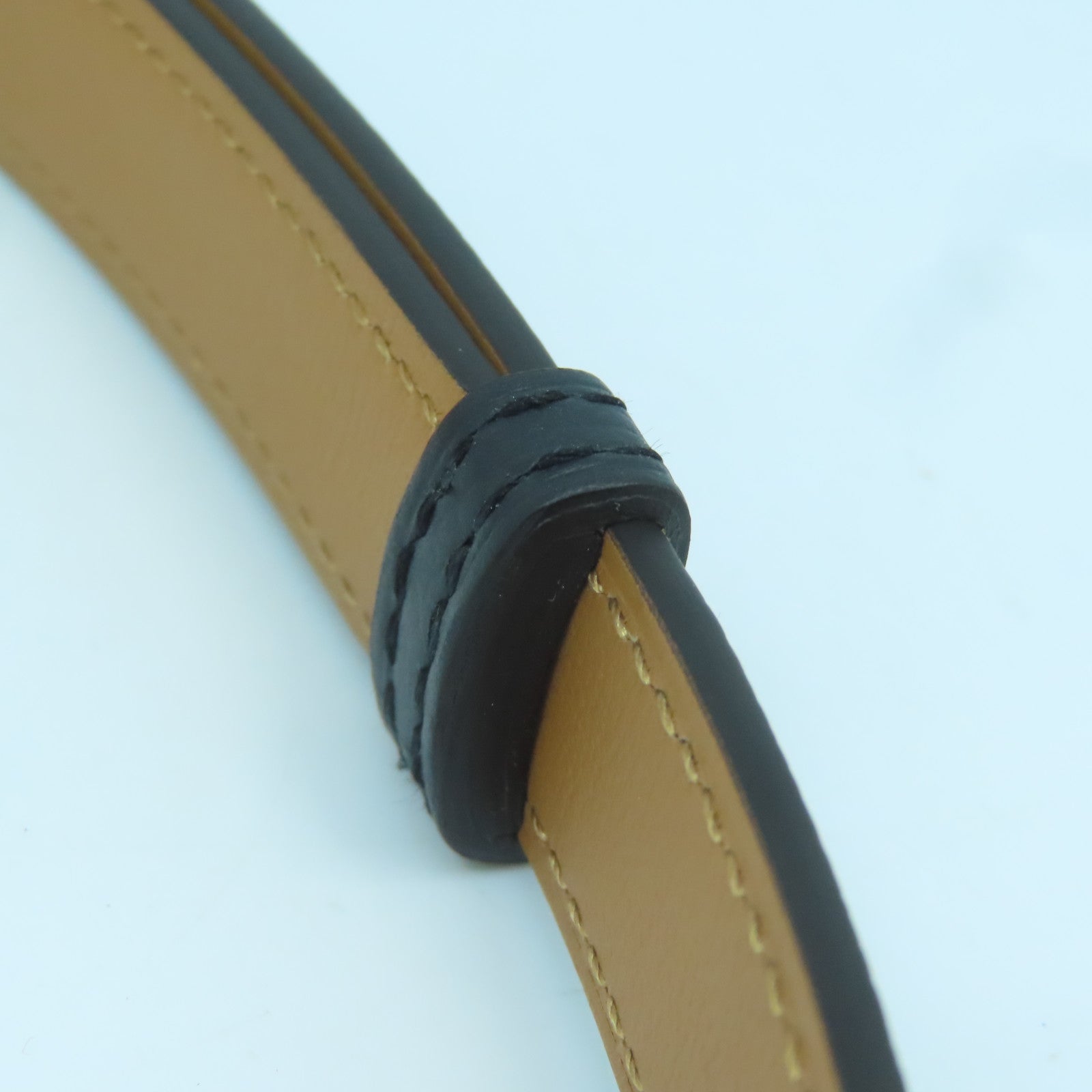 HERMES Epsom Leather Kelly Pocket 18 Belt Gold Buckle Belt Black